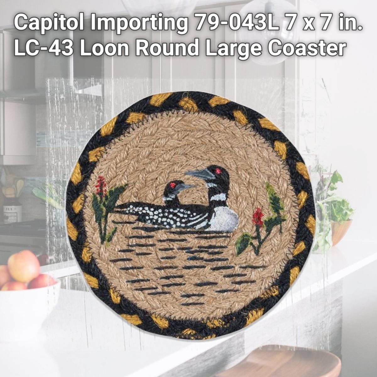 Picture of Capitol Importing 79-043L 7 x 7 in. LC-43 Loon Round Large Coaster