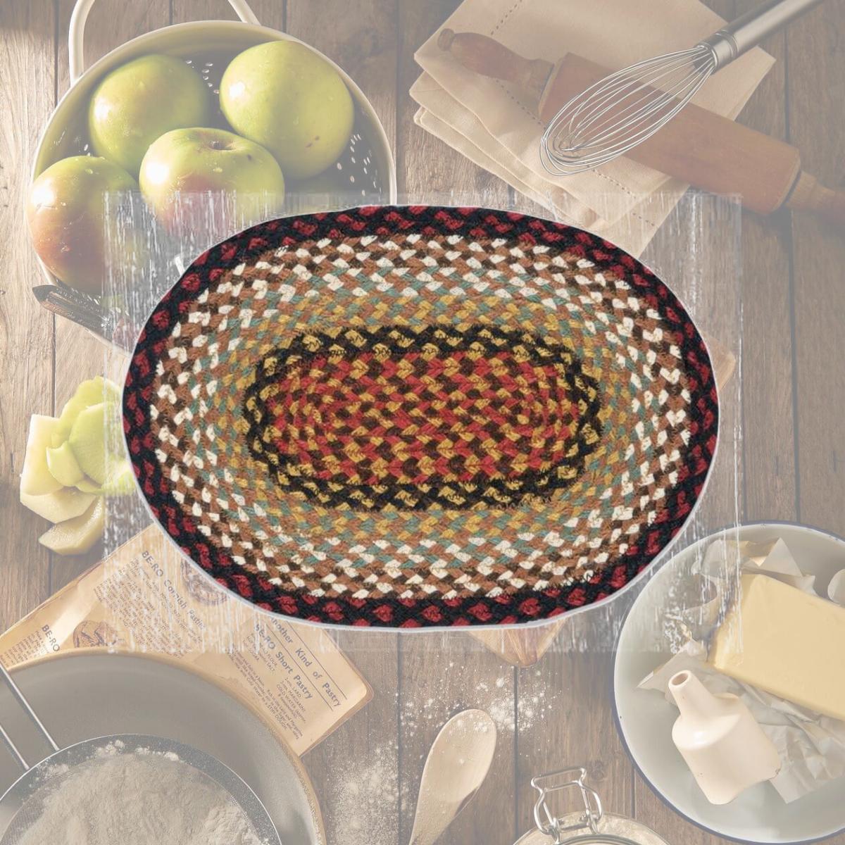 Picture of Capitol Importing 52-PM019 13 x 19 in. Burgundy & Mustard Jute Placemat