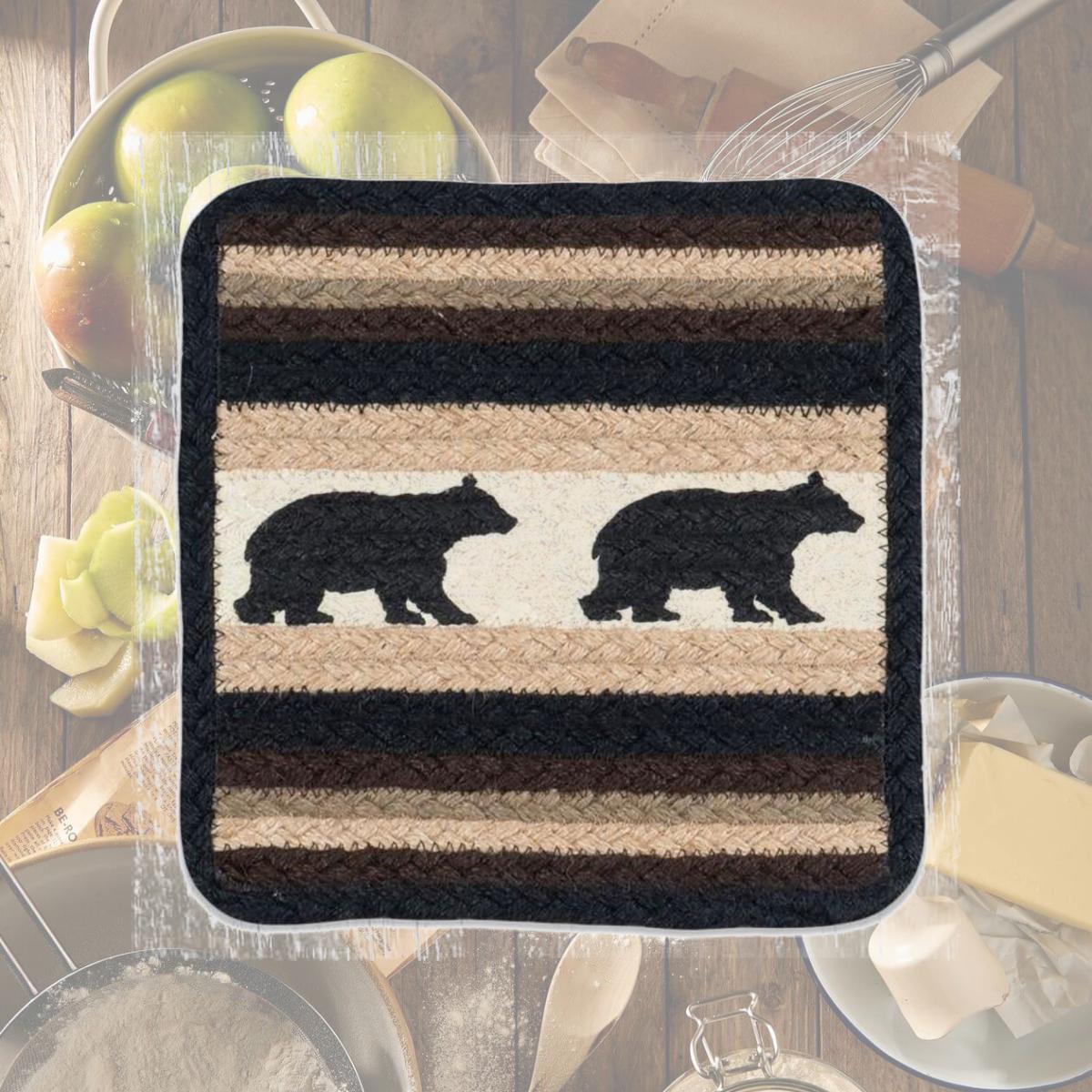 Picture of Capitol Importing 59-TVV313CB 10 x 10 in. V-313 Cabin Bear Square Printed Trivet