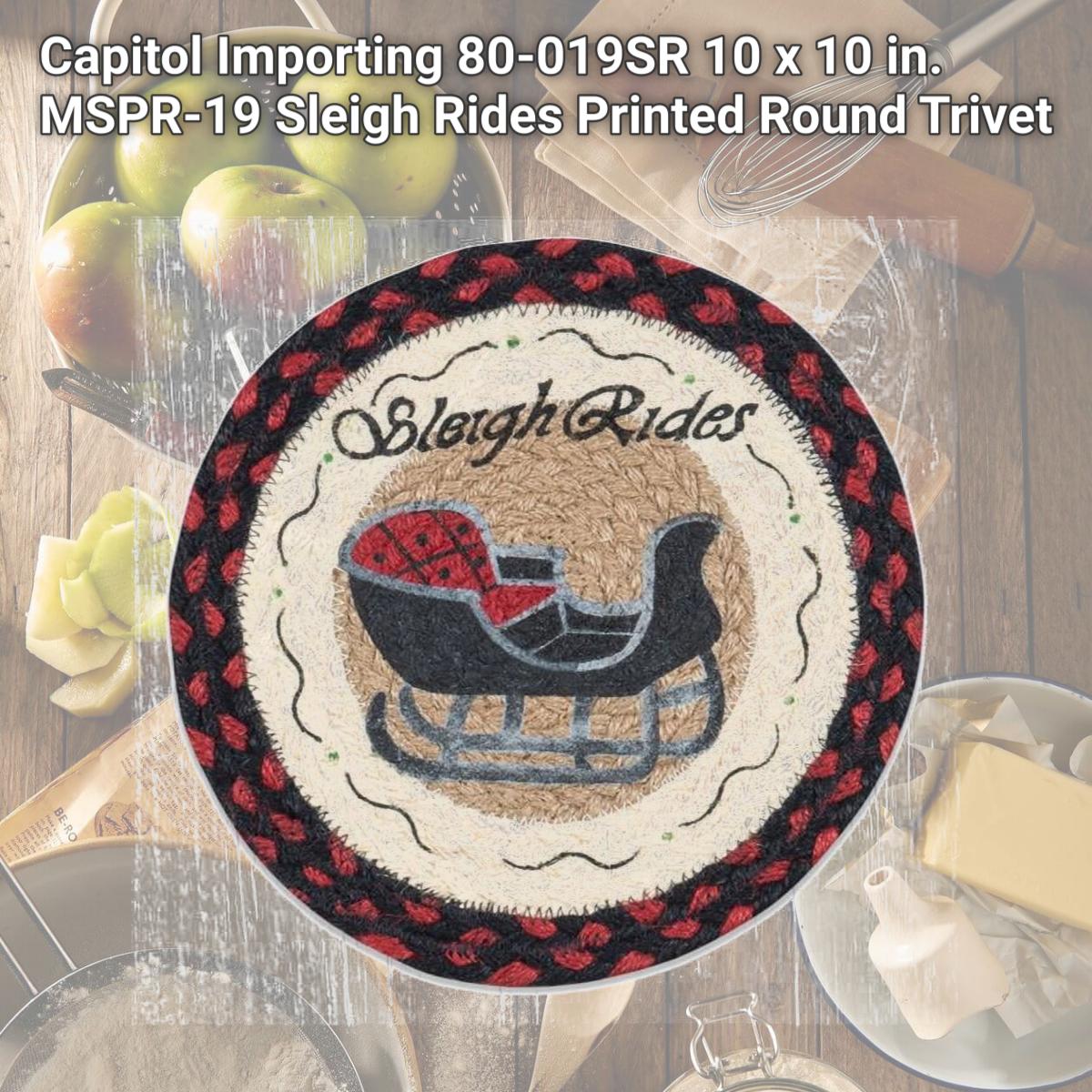 Picture of Capitol Importing 80-019SR 10 x 10 in. MSPR-19 Sleigh Rides Printed Round Trivet