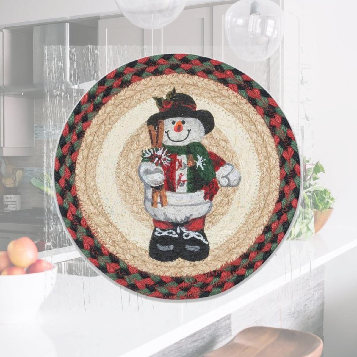 Picture of Capitol Importing 80-081STH 10 x 10 in. Snowman in Top Hat Printed Round Trivet