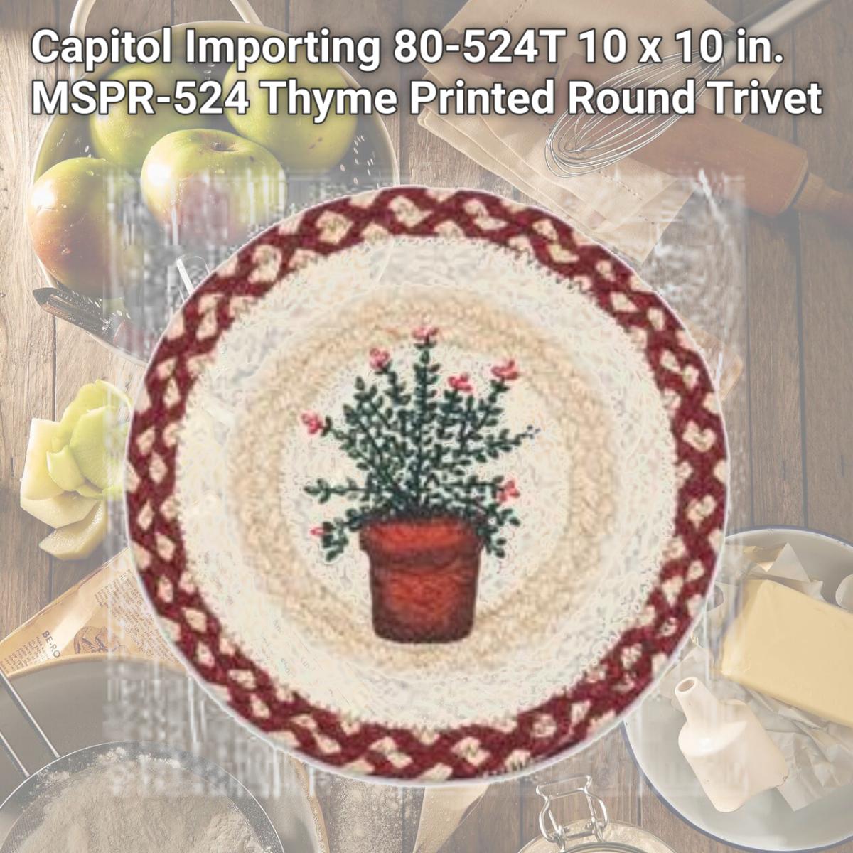 Picture of Capitol Importing 80-524T 10 x 10 in. MSPR-524 Thyme Printed Round Trivet