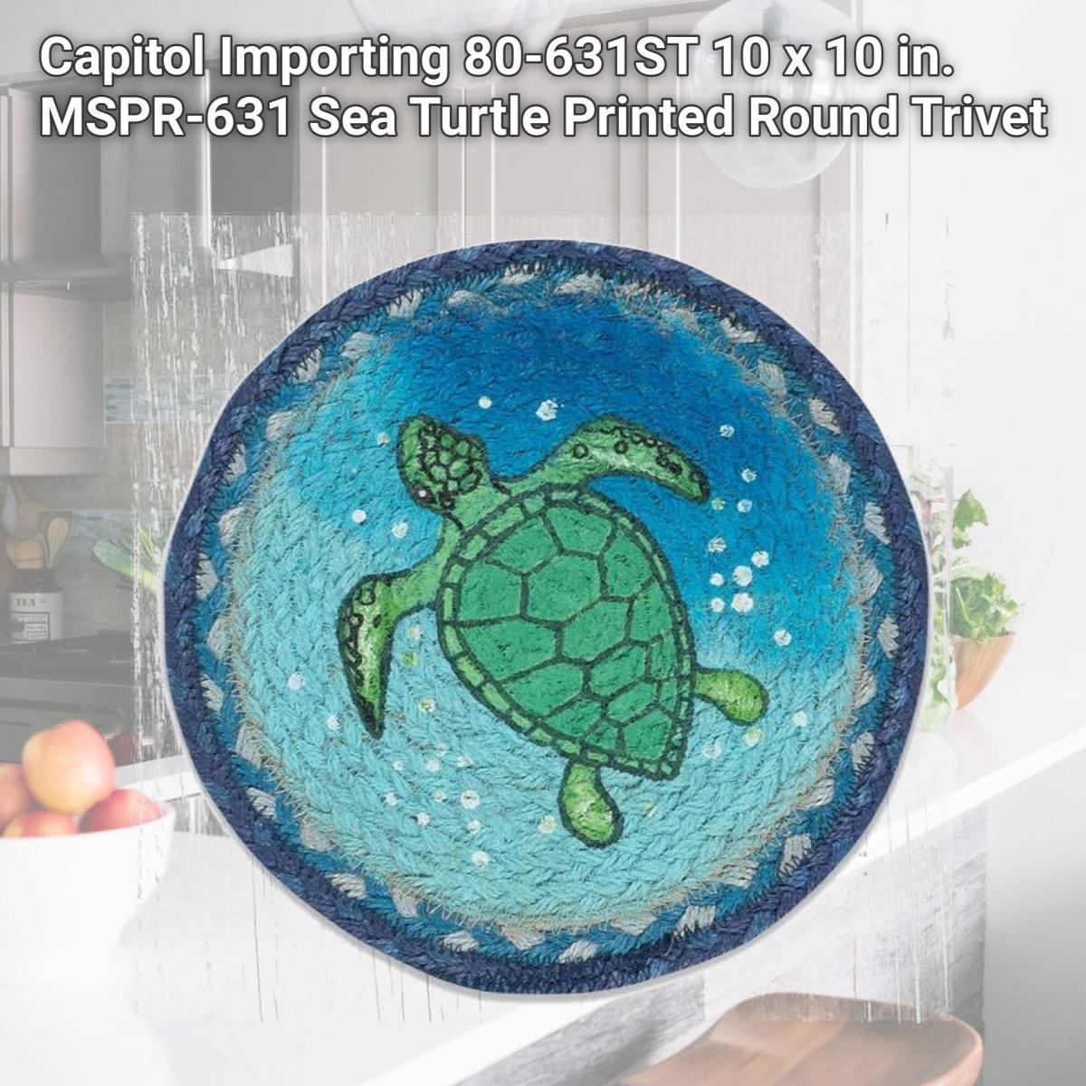 Picture of Capitol Importing 80-631ST 10 x 10 in. MSPR-631 Sea Turtle Printed Round Trivet
