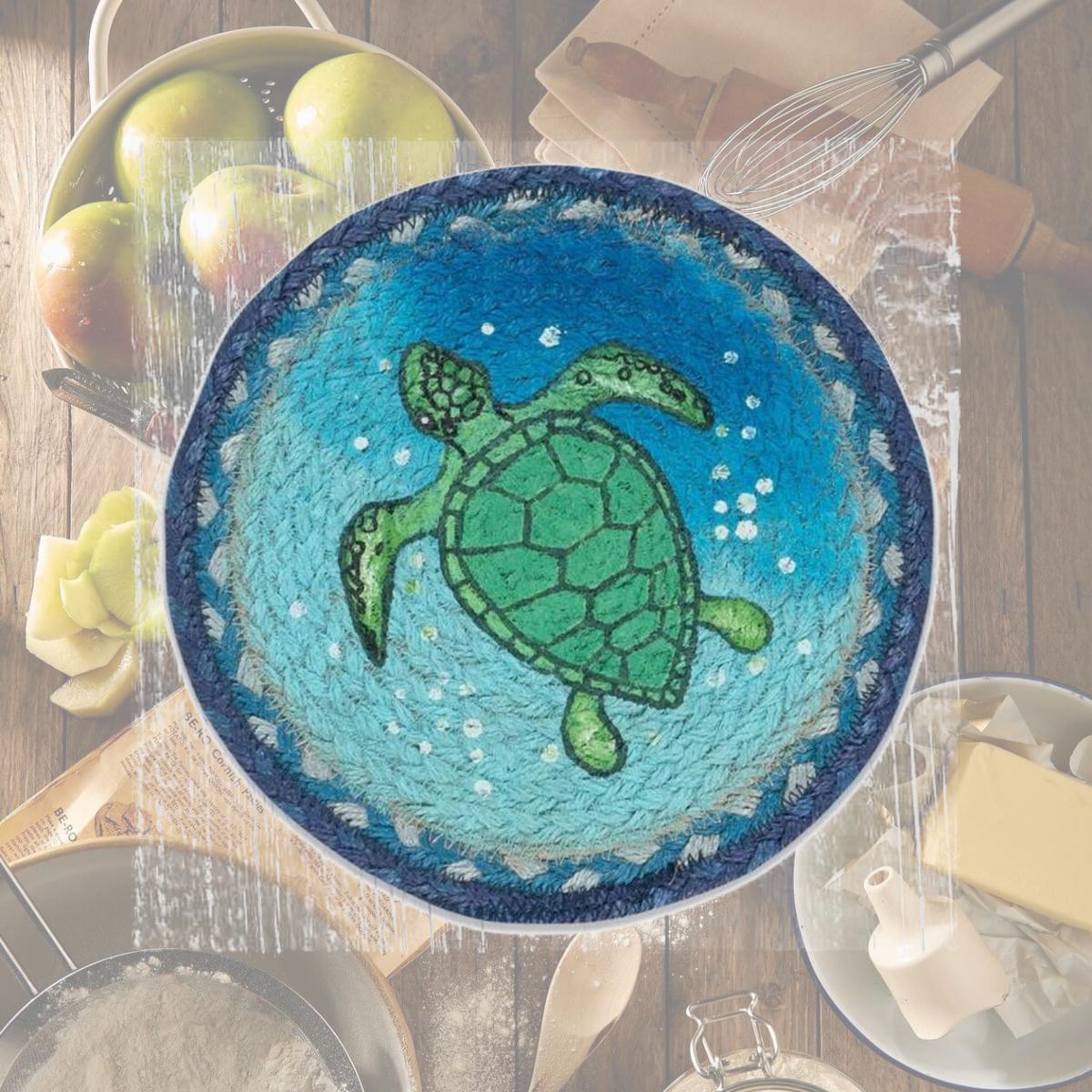 Picture of Capitol Importing 80-631ST 10 x 10 in. MSPR-631 Sea Turtle Printed Round Trivet
