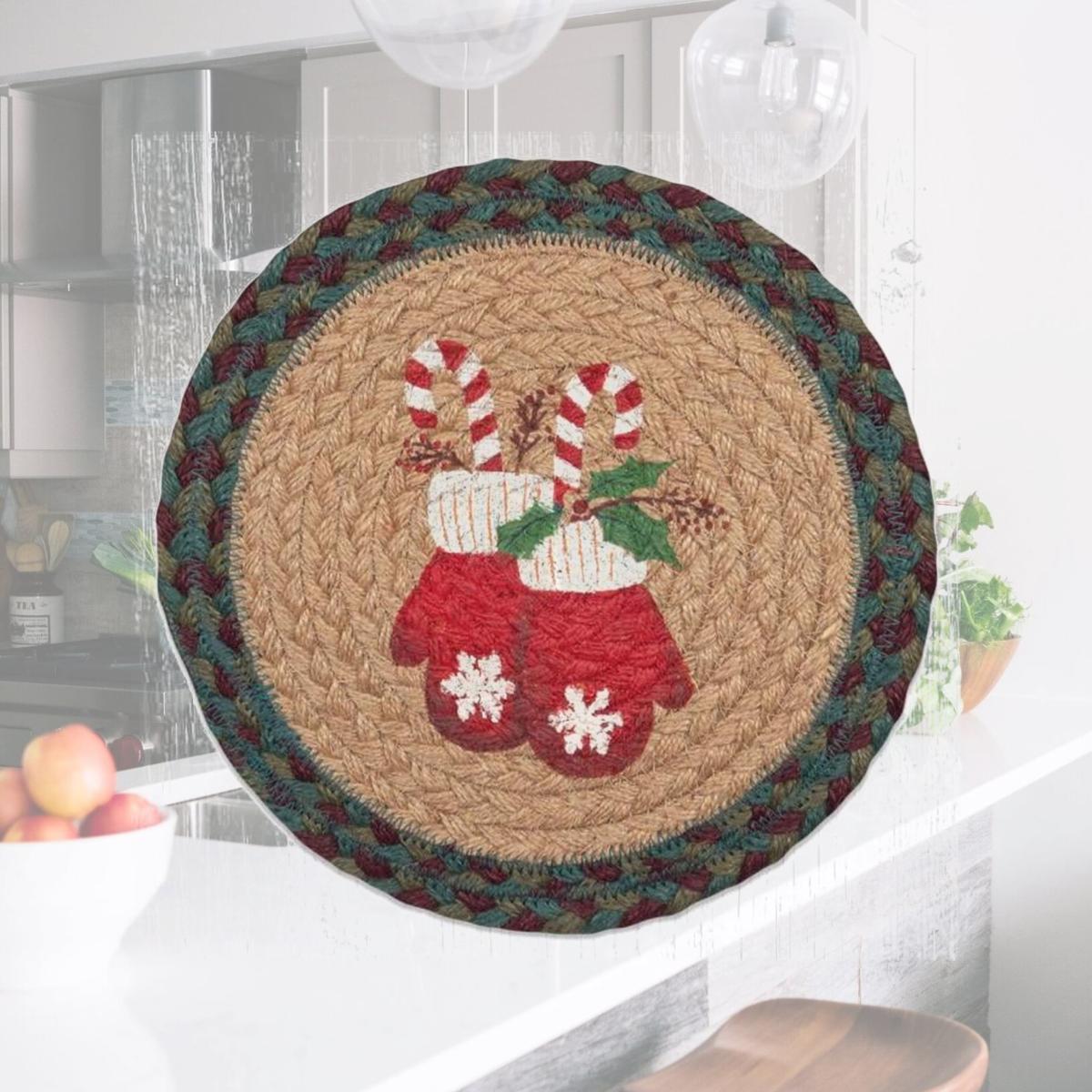 Picture of Capitol Importing 80-508M 10 x 10 in. Mittens Printed Round Trivet