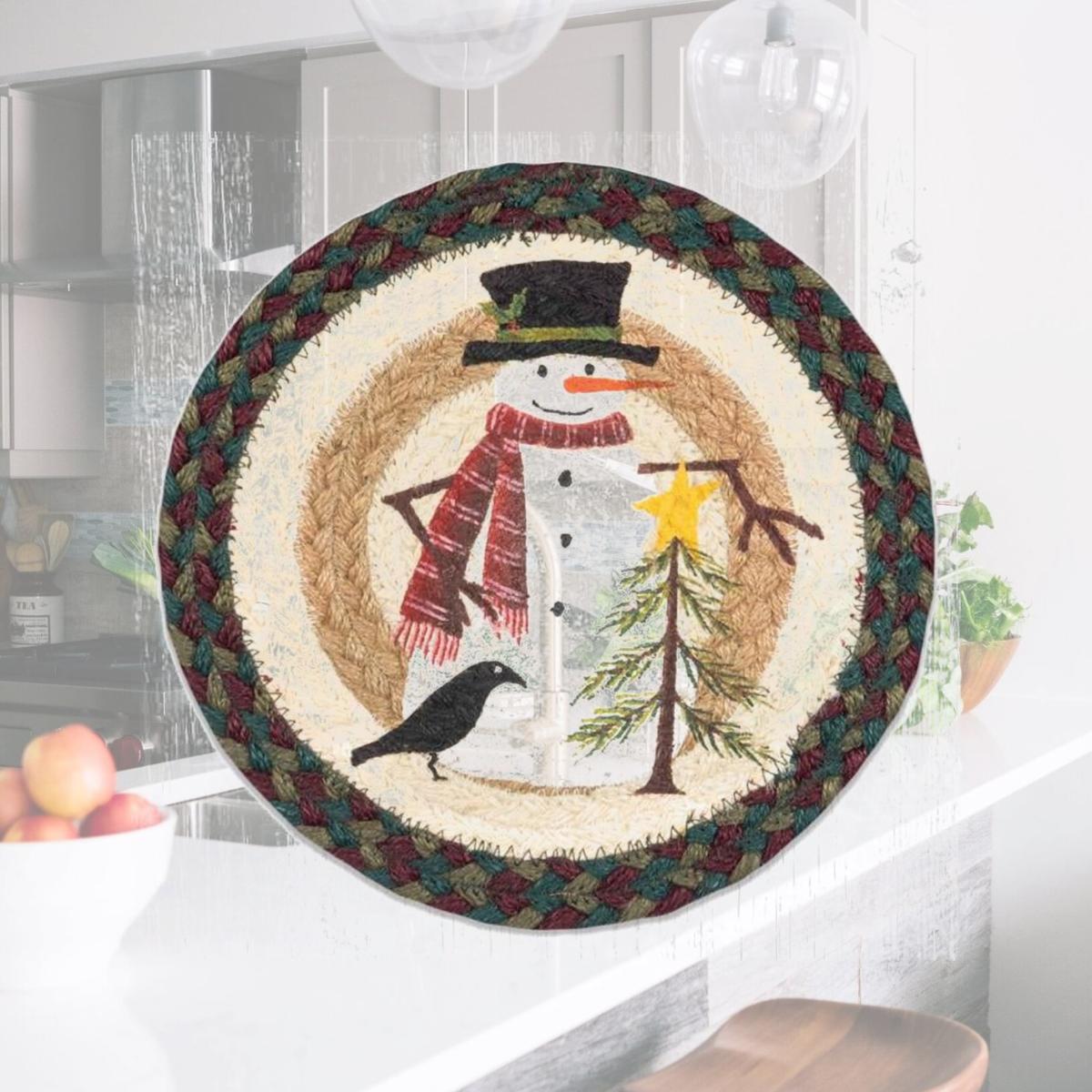 Picture of Capitol Importing 80-508ST 10 x 10 in. Snowman with Tree Printed Round Trivet