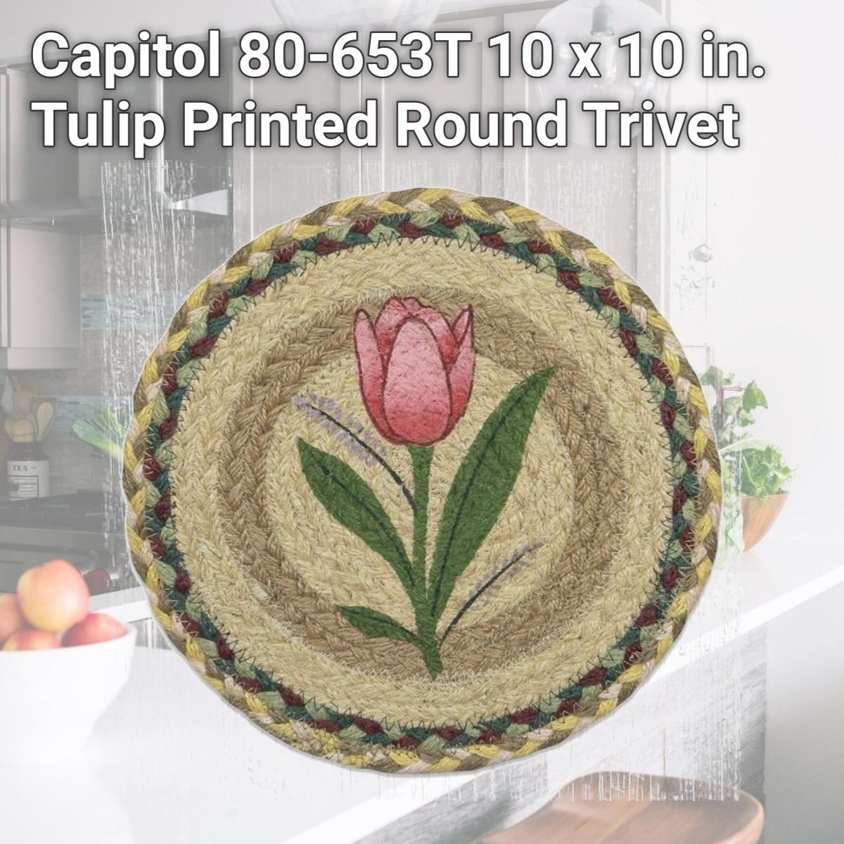 Picture of Capitol 80-653T 10 x 10 in. Tulip Printed Round Trivet