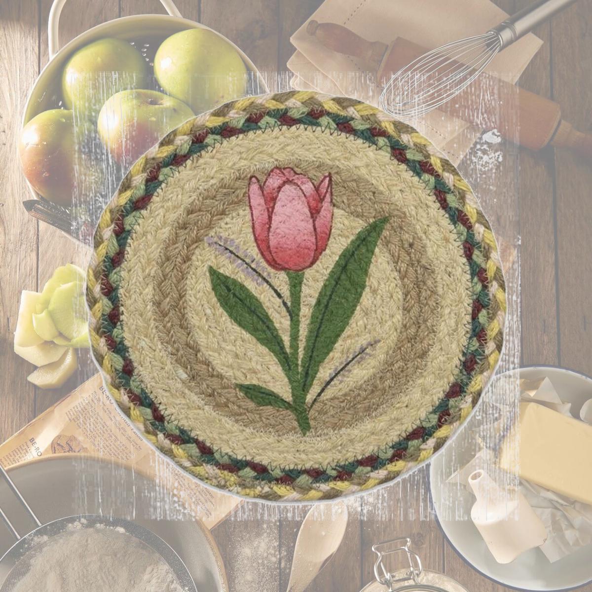 Picture of Capitol 80-653T 10 x 10 in. Tulip Printed Round Trivet