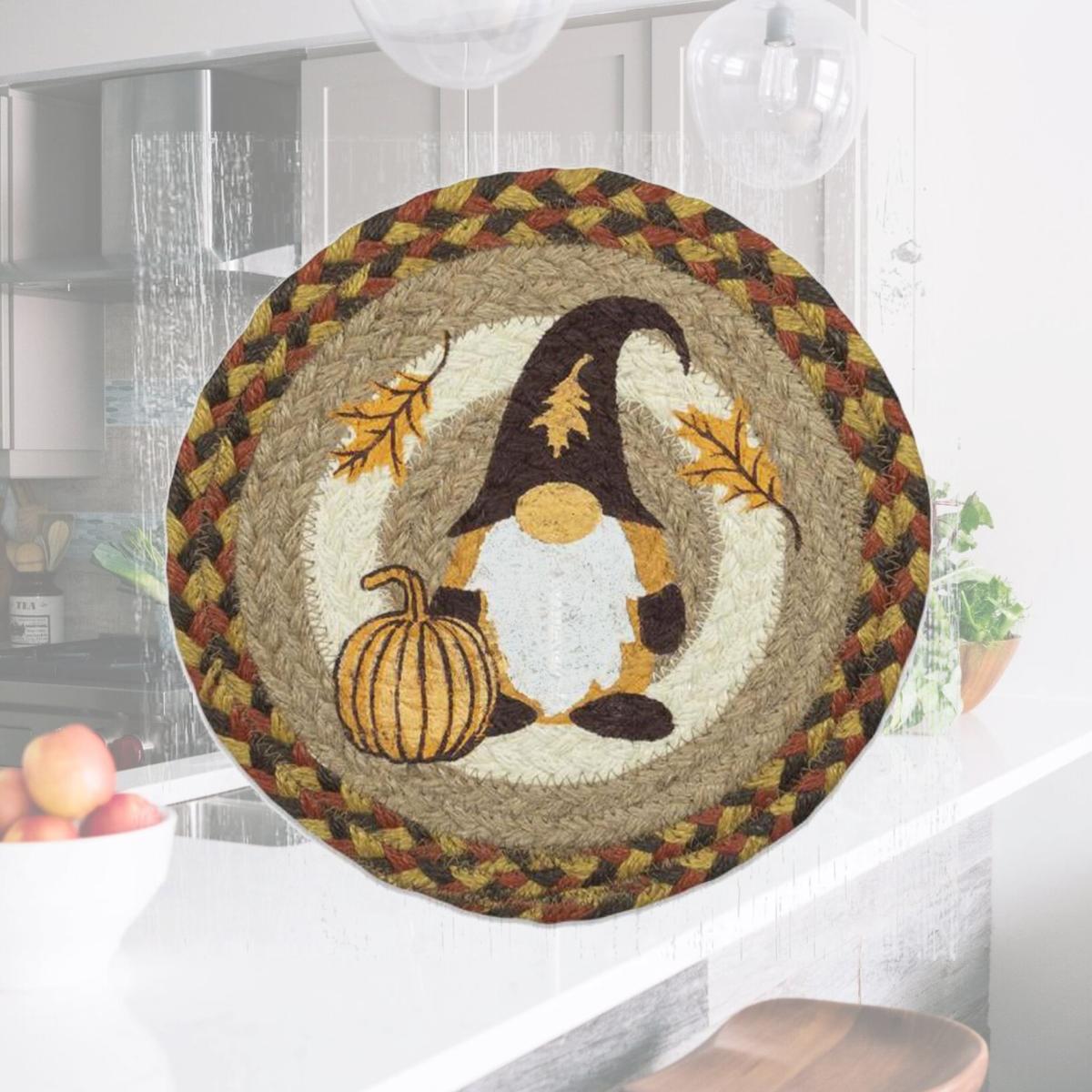 Picture of Capitol Importing 80-655FG 10 x 10 in. Fall Gnome Printed Round Trivet