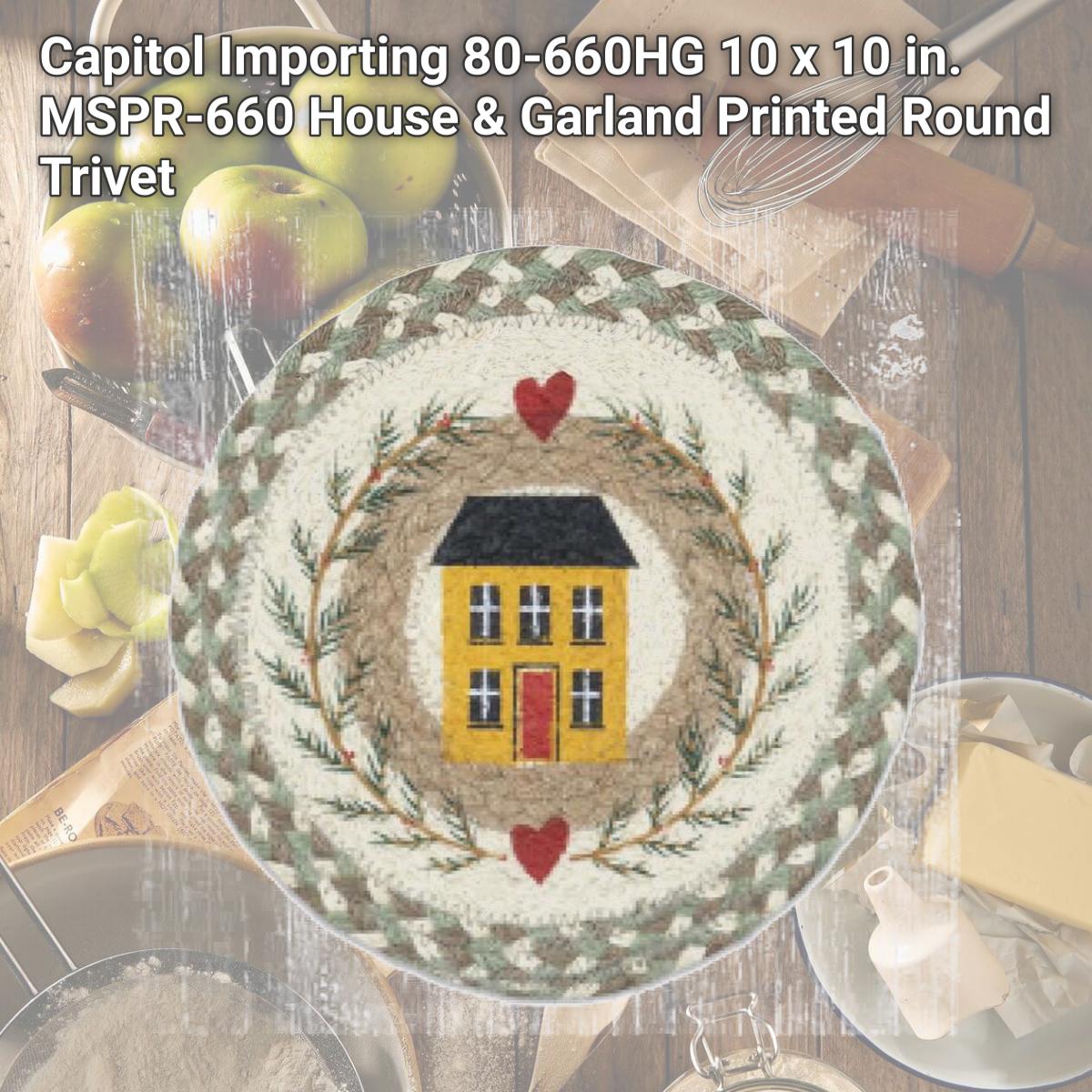 Picture of Capitol Importing 80-660HG 10 x 10 in. MSPR-660 House & Garland Printed Round Trivet