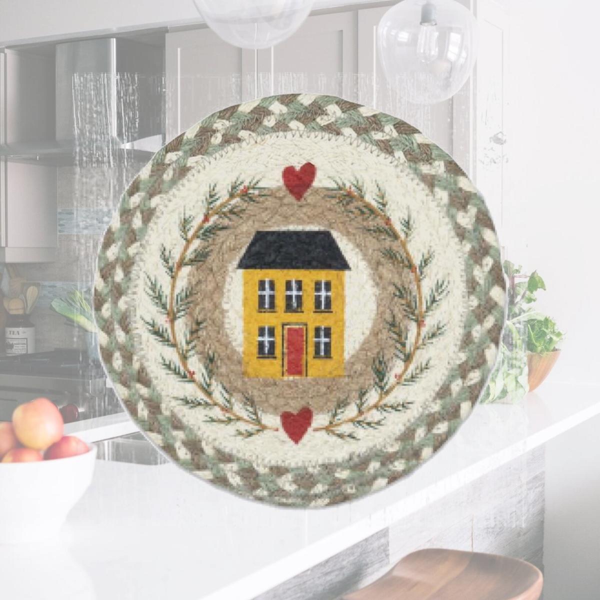 Picture of Capitol Importing 80-660HG 10 x 10 in. MSPR-660 House & Garland Printed Round Trivet
