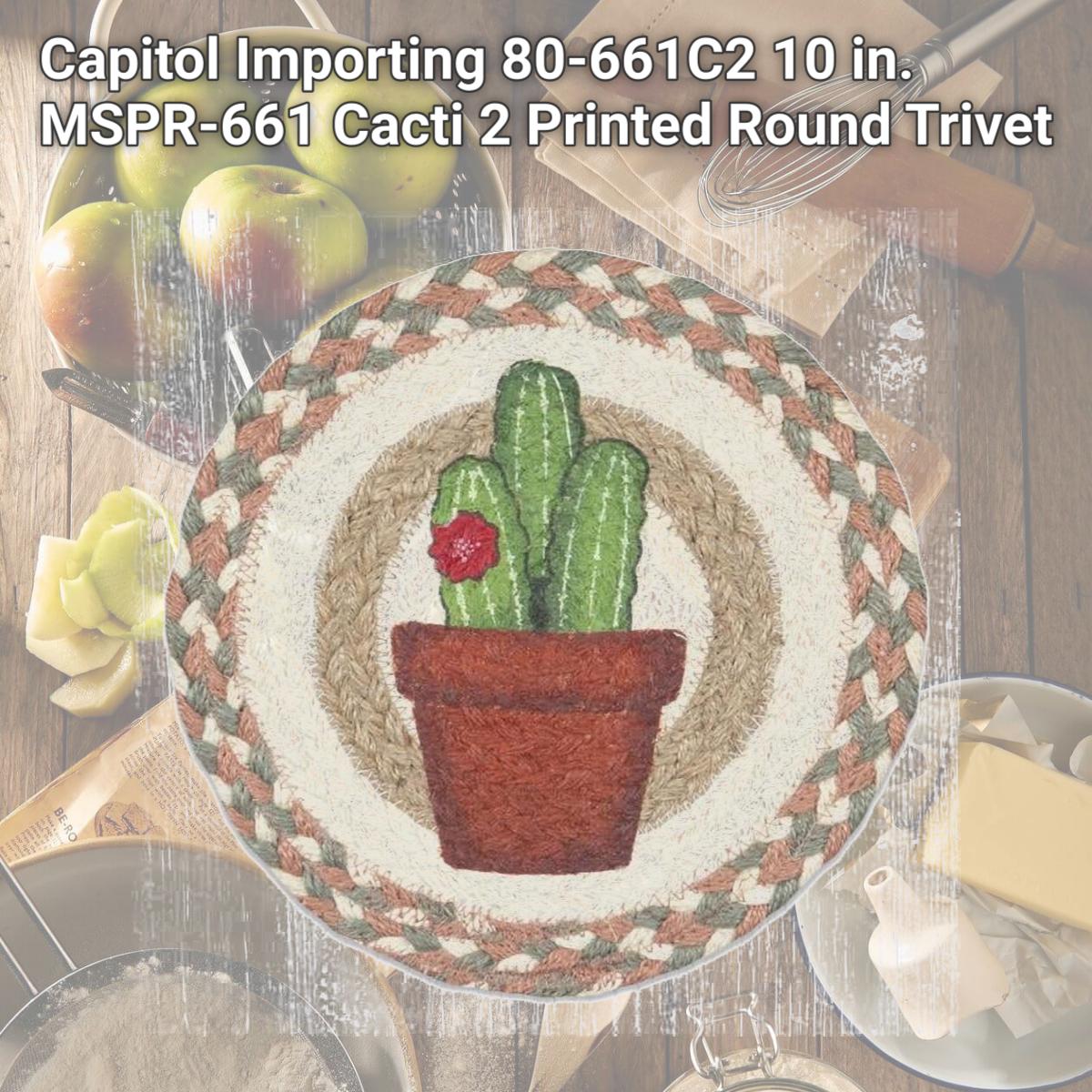 Picture of Capitol Importing 80-661C2 10 in. MSPR-661 Cacti 2 Printed Round Trivet
