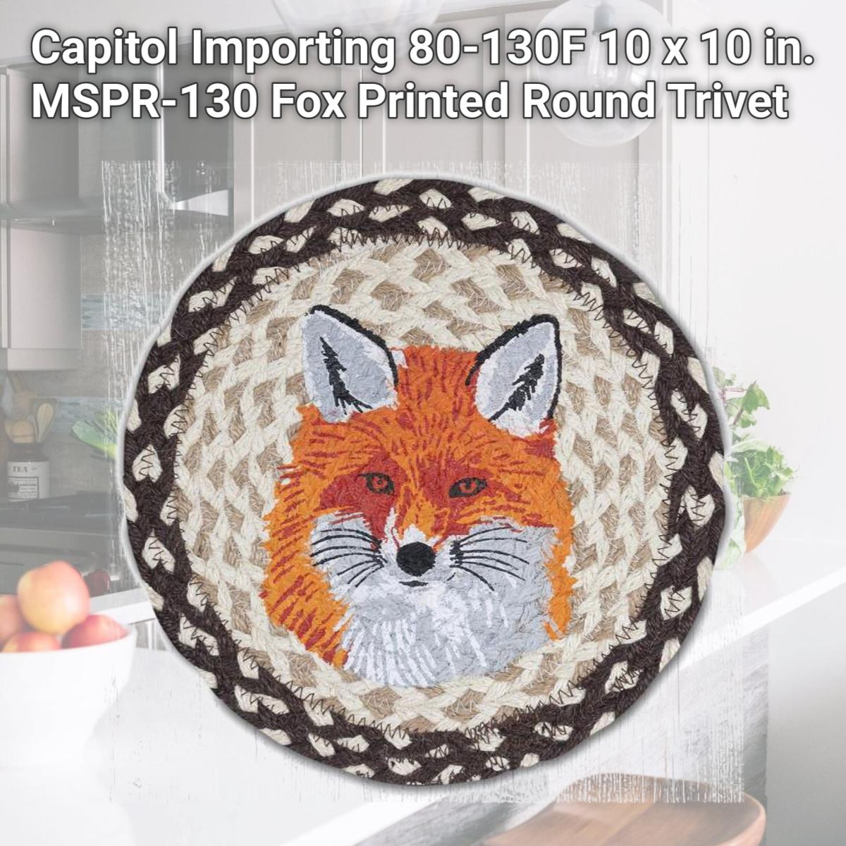 Picture of Capitol Importing 80-130F 10 x 10 in. MSPR-130 Fox Printed Round Trivet