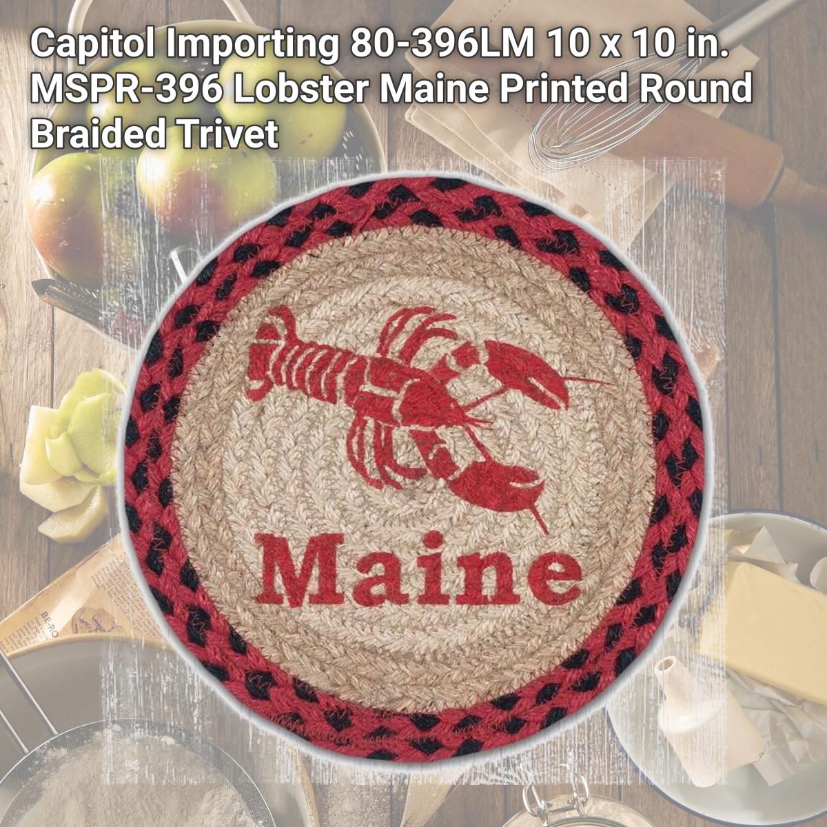 Picture of Capitol Importing 80-396LM 10 x 10 in. MSPR-396 Lobster Maine Printed Round Braided Trivet