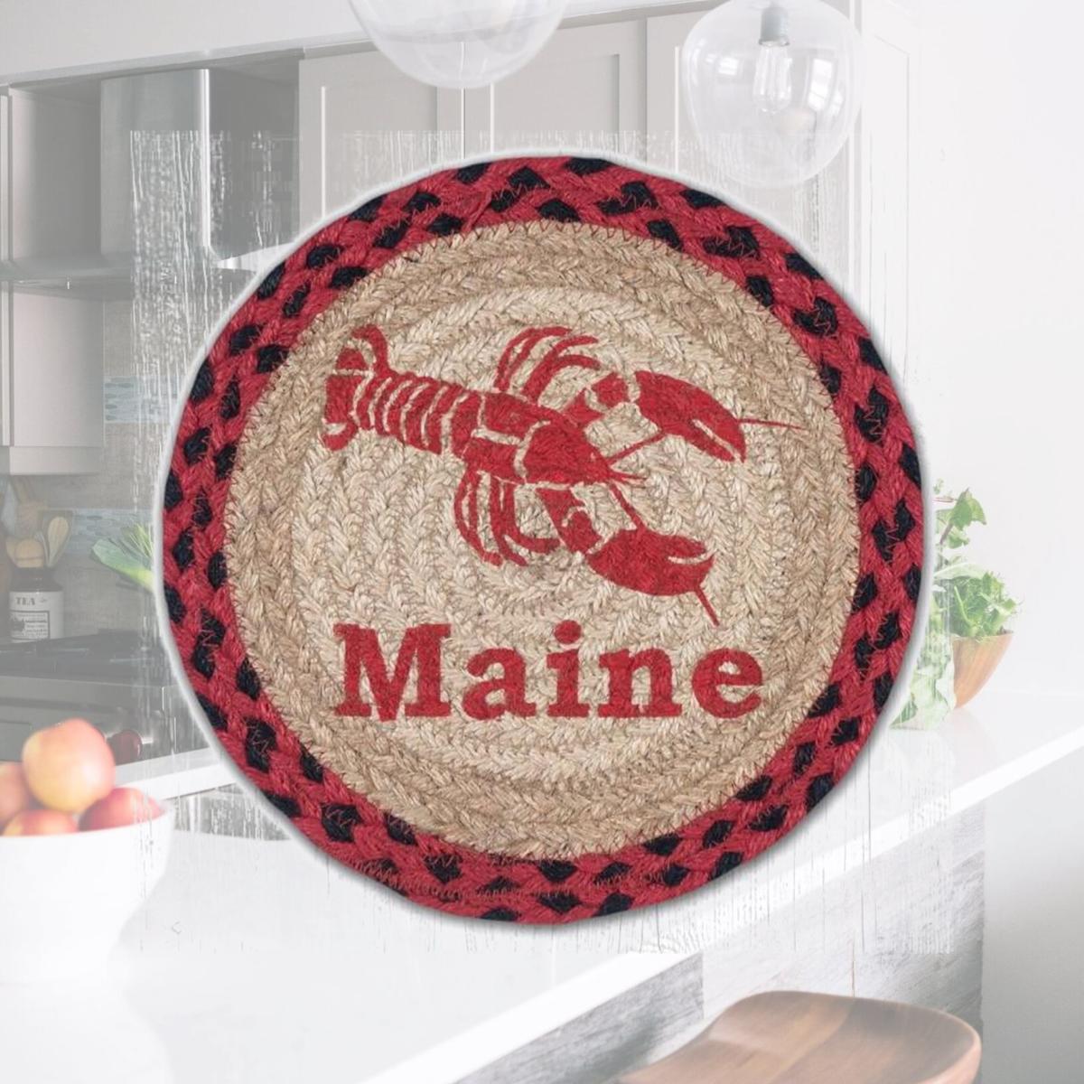Picture of Capitol Importing 80-396LM 10 x 10 in. MSPR-396 Lobster Maine Printed Round Braided Trivet