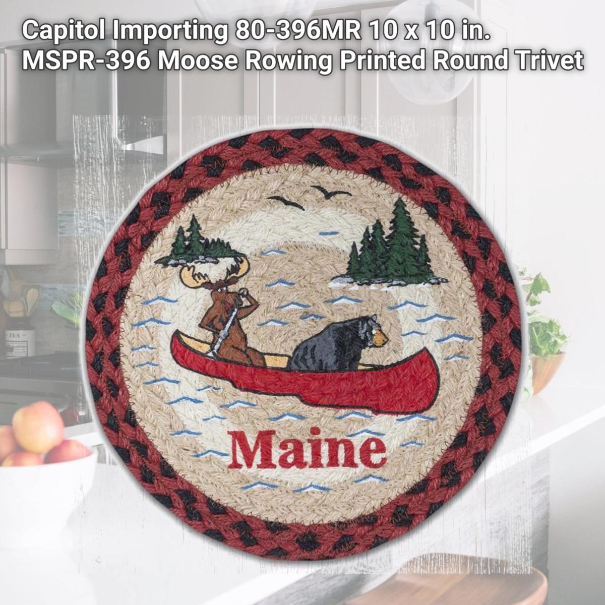 Picture of Capitol Importing 80-396MR 10 x 10 in. MSPR-396 Moose Rowing Printed Round Trivet