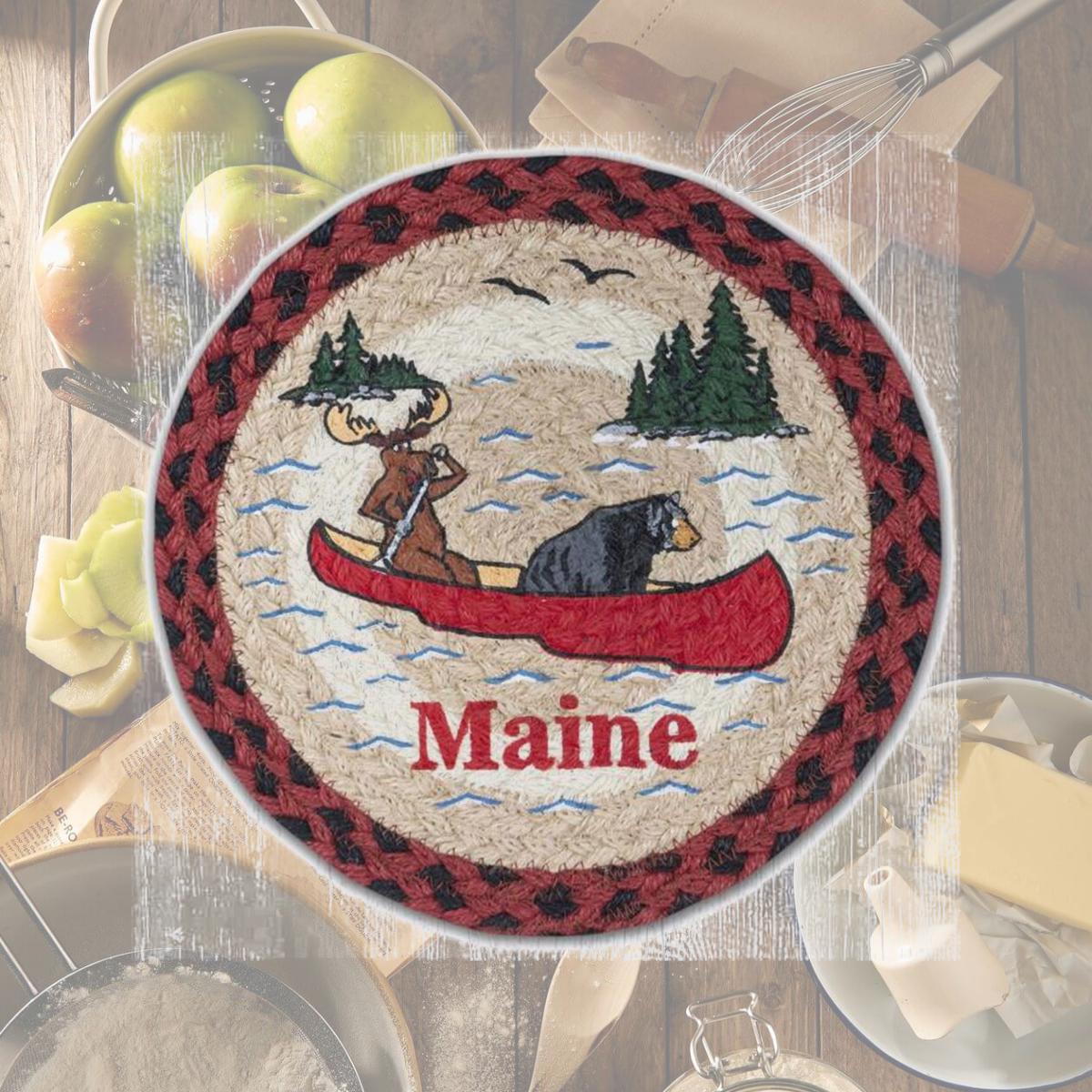 Picture of Capitol Importing 80-396MR 10 x 10 in. MSPR-396 Moose Rowing Printed Round Trivet