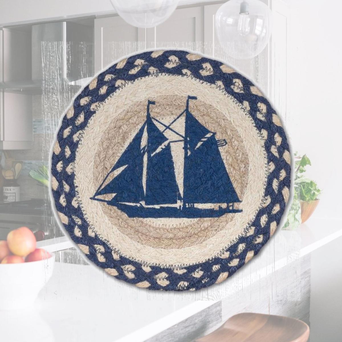 Picture of Capitol Importing 80-443S 10 x 10 in. MSPR-443 Schooner Printed Round Trivet