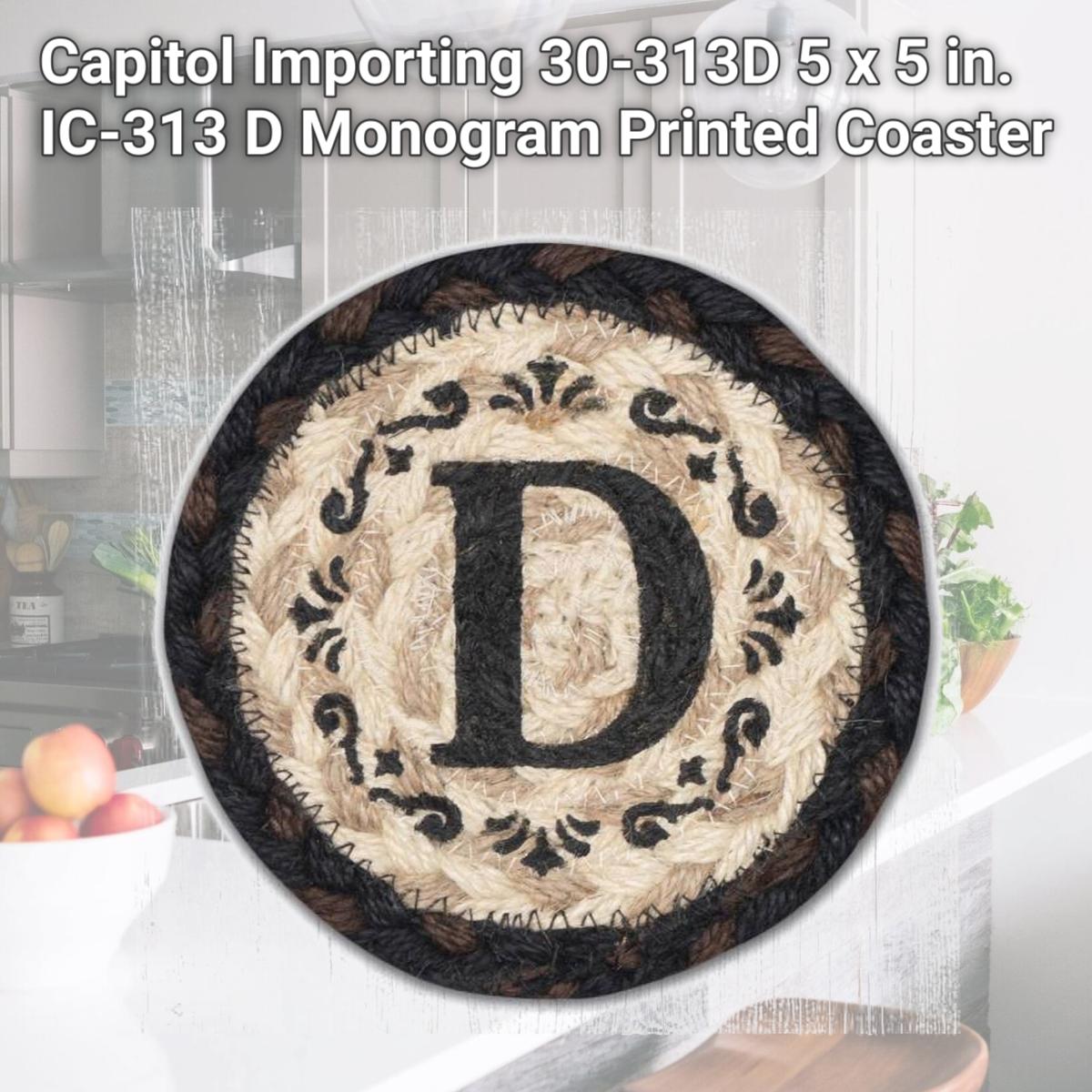 Picture of Capitol Importing 30-313D 5 x 5 in. IC-313 D Monogram Printed Coaster