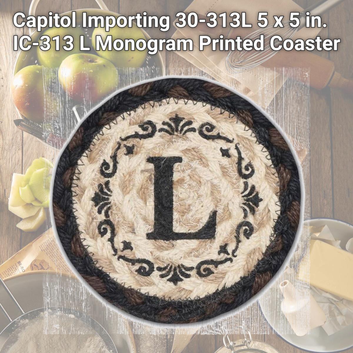 Picture of Capitol Importing 30-313L 5 x 5 in. IC-313 L Monogram Printed Coaster