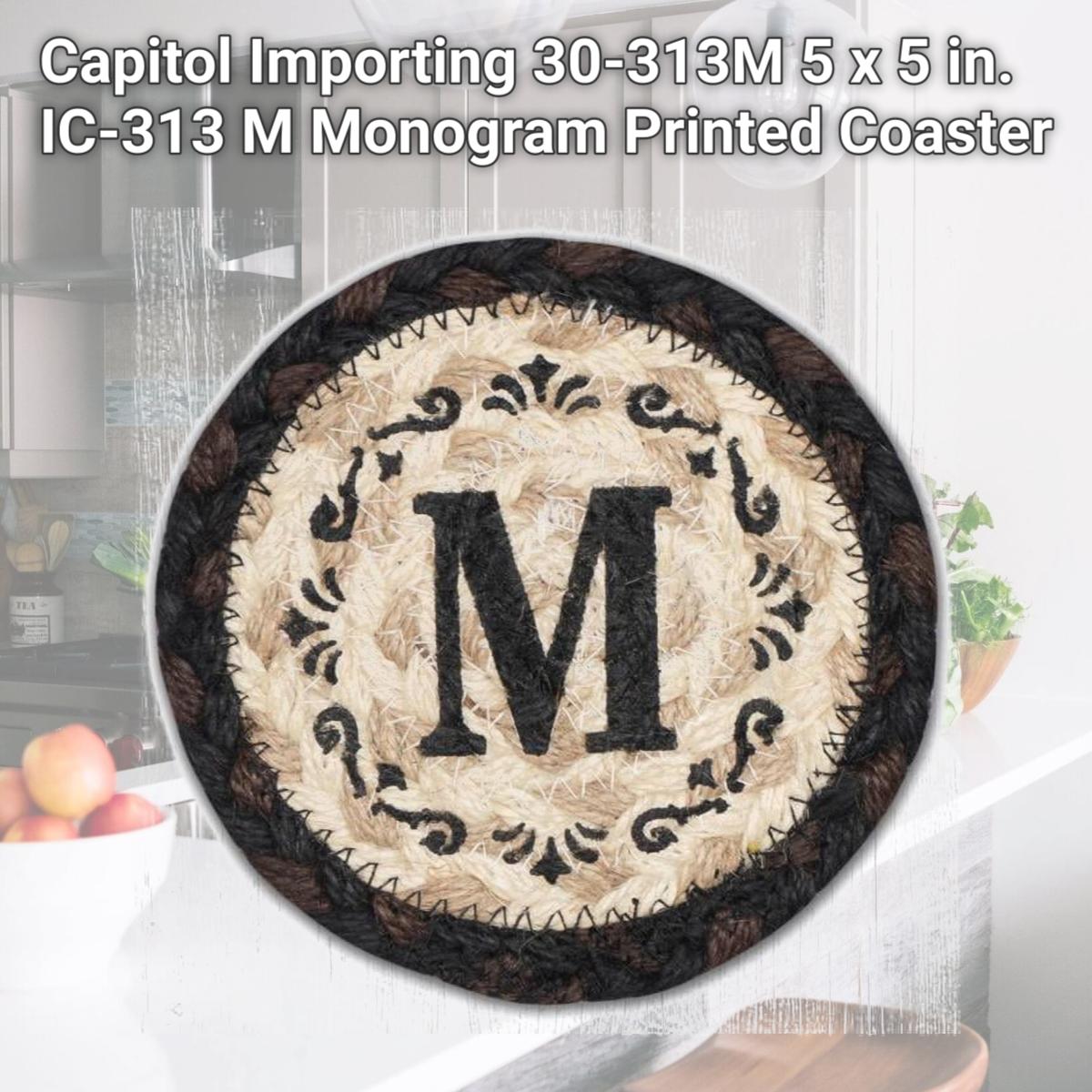 Picture of Capitol Importing 30-313M 5 x 5 in. IC-313 M Monogram Printed Coaster