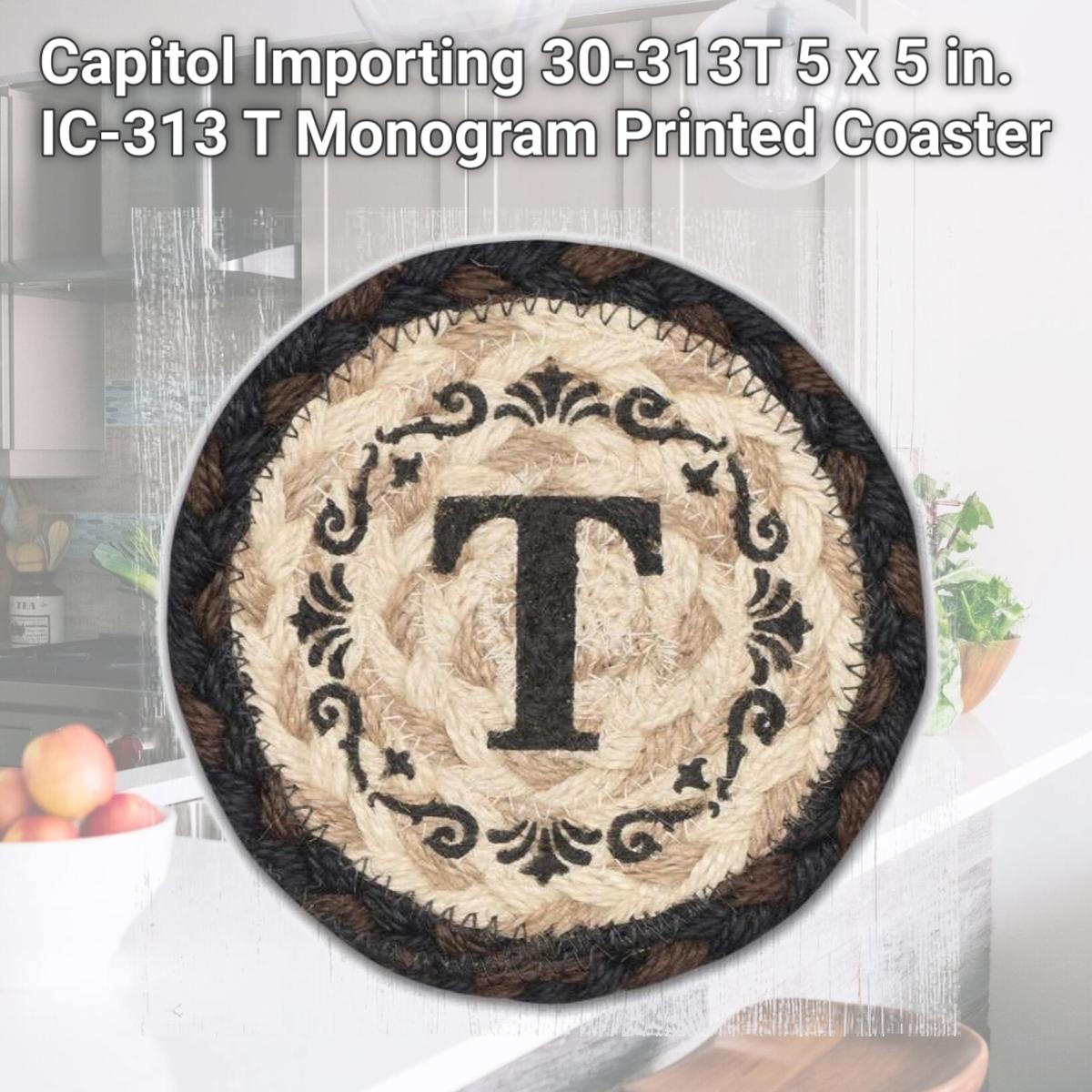 Picture of Capitol Importing 30-313T 5 x 5 in. IC-313 T Monogram Printed Coaster