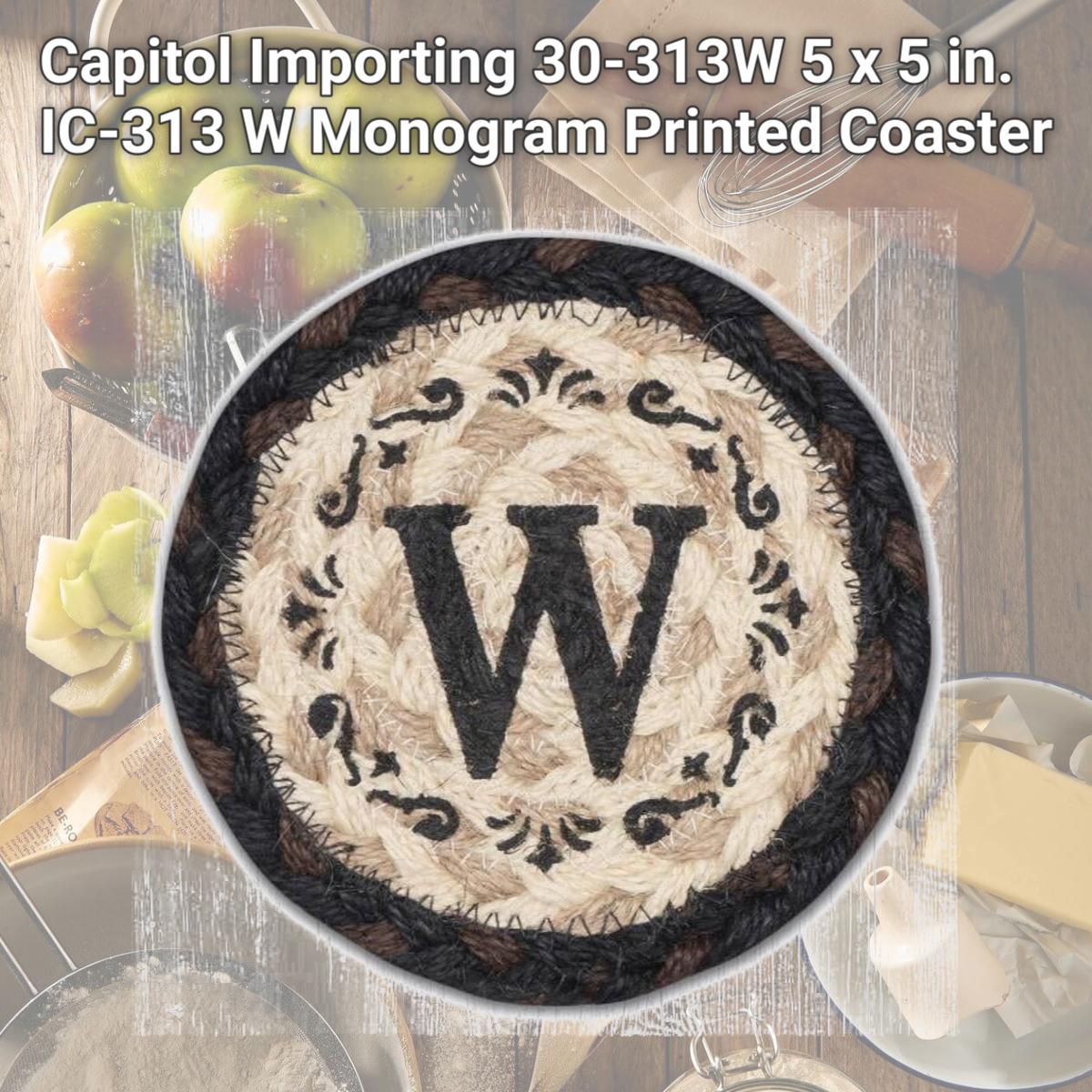 Picture of Capitol Importing 30-313W 5 x 5 in. IC-313 W Monogram Printed Coaster