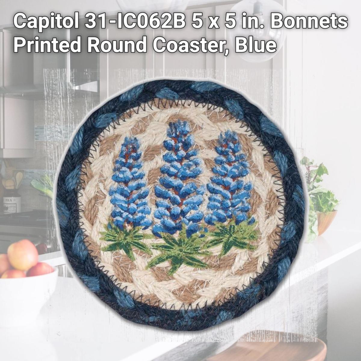 Picture of Capitol 31-IC062B 5 x 5 in. Bonnets Printed Round Coaster, Blue