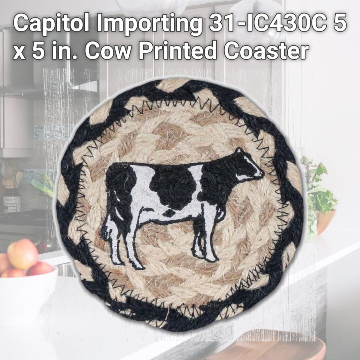 Picture of Capitol Importing 31-IC430C 5 x 5 in. Cow Printed Coaster