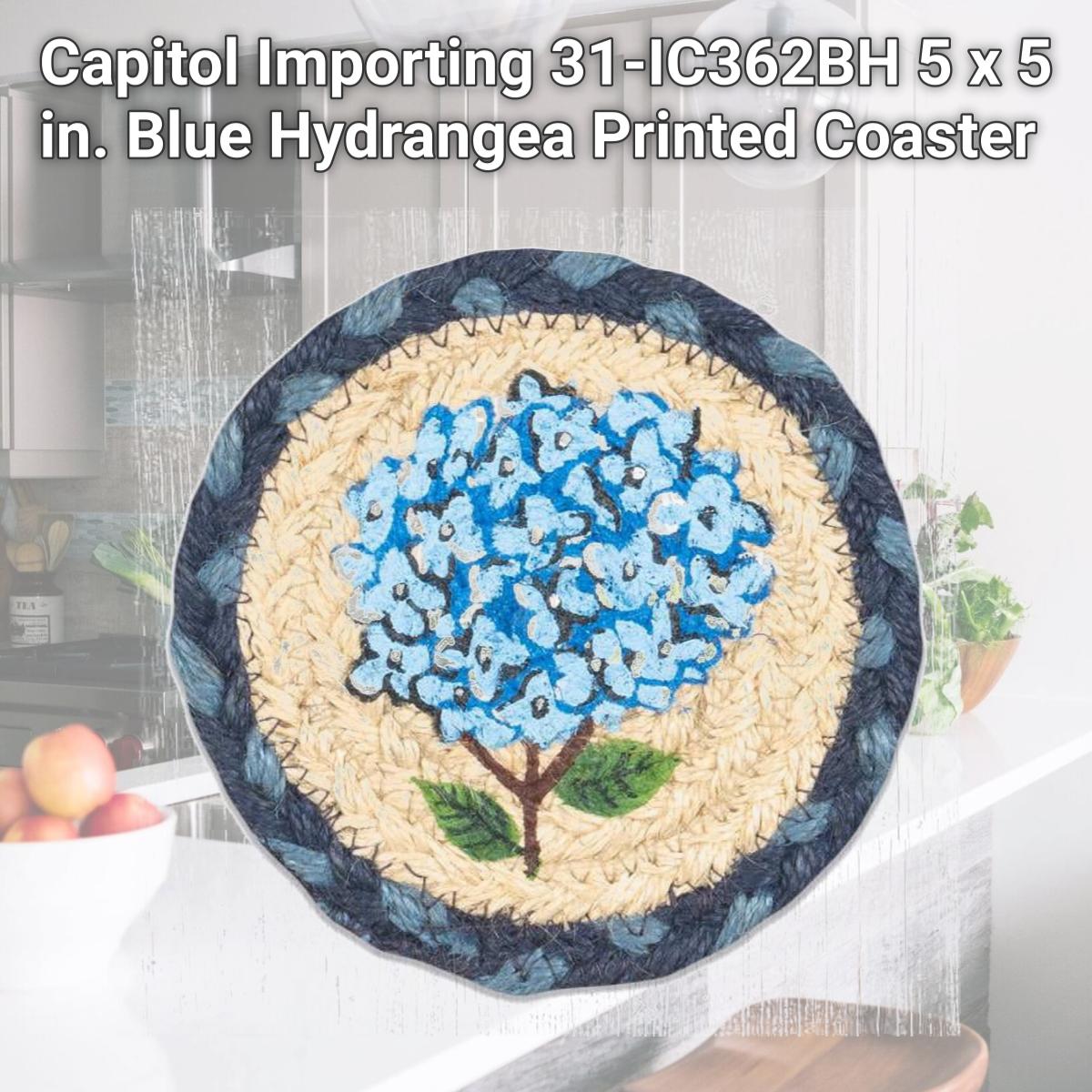 Picture of Capitol Importing 31-IC362BH 5 x 5 in. Blue Hydrangea Printed Coaster
