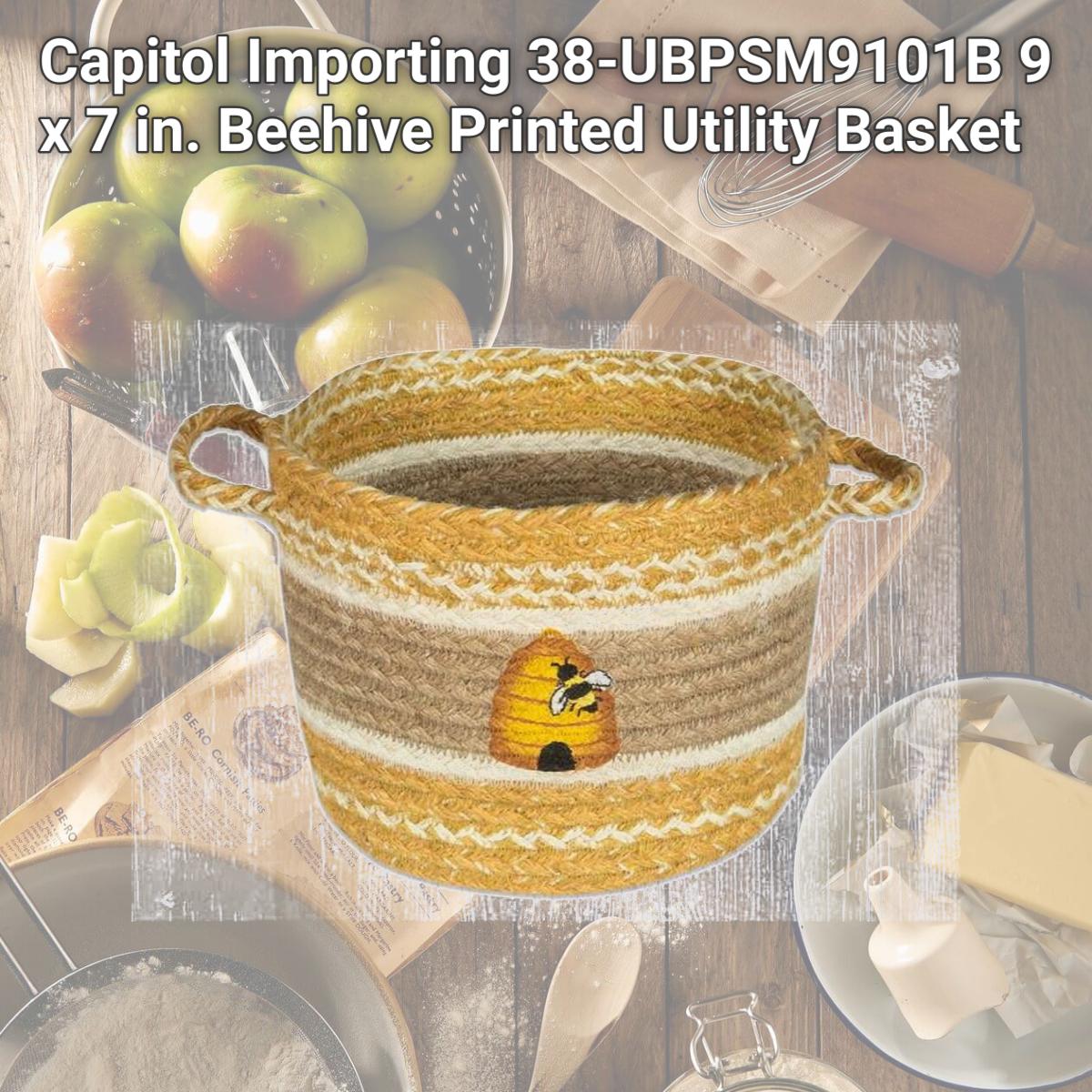 Picture of Capitol Importing 38-UBPSM9101B 9 x 7 in. Beehive Printed Utility Basket