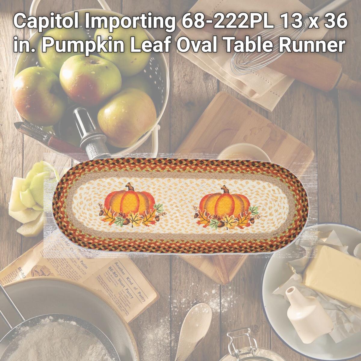 Picture of Capitol Importing 68-222PL 13 x 36 in. Pumpkin Leaf Oval Table Runner
