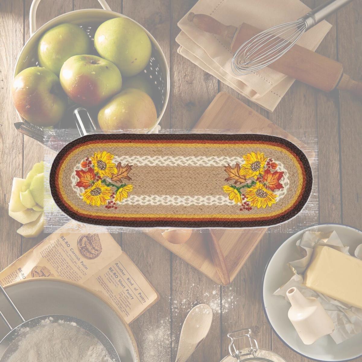 Picture of Capitol Importing 68-606AS 13 x 36 in. Autumn Sunflower Oval Table Runner