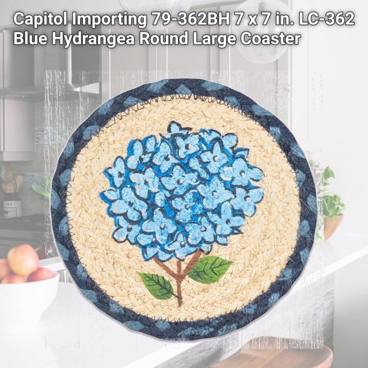 Picture of Capitol Importing 79-362BH 7 x 7 in. LC-362 Blue Hydrangea Round Large Coaster