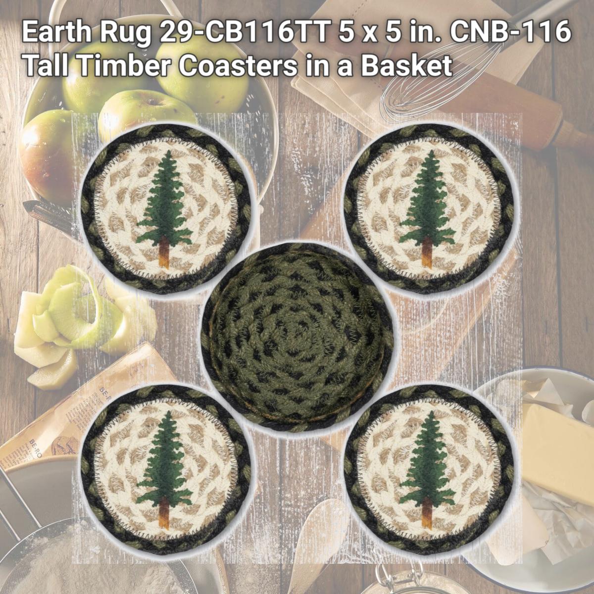 Picture of Earth Rug 29-CB116TT 5 x 5 in. CNB-116 Tall Timber Coasters in a Basket