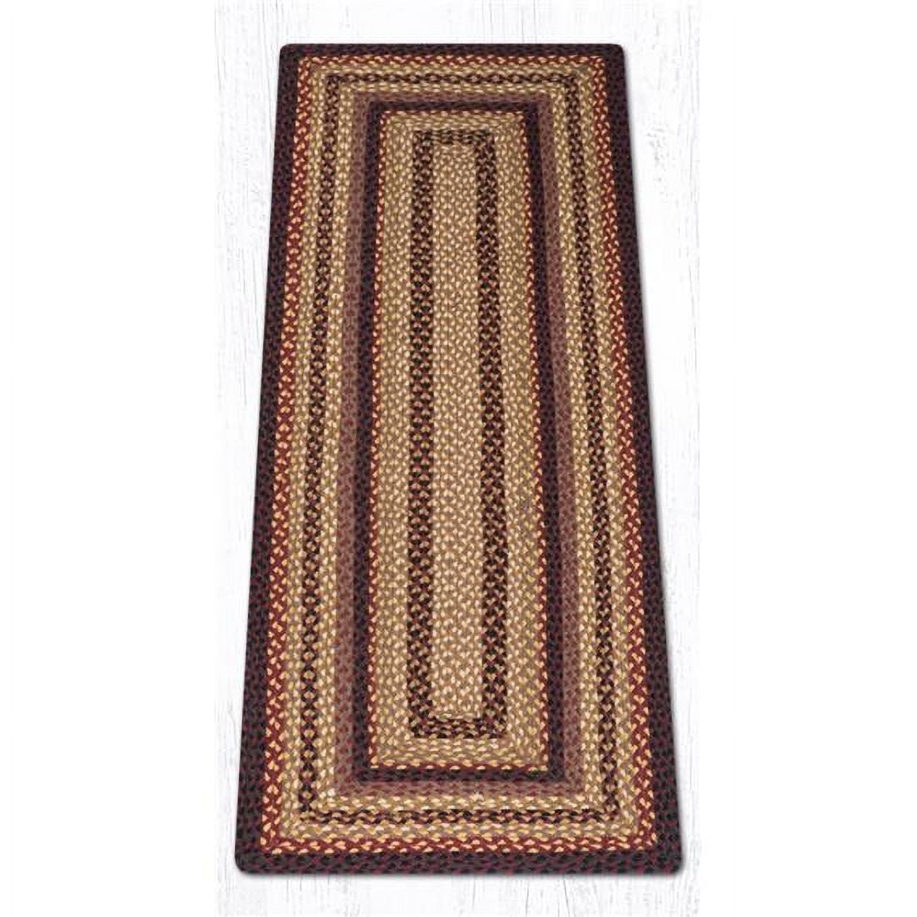 Capitol Importing 08-371 2 X 6 Ft. Oblong Braided Rug, Black Cherry, Chocolate & Cream