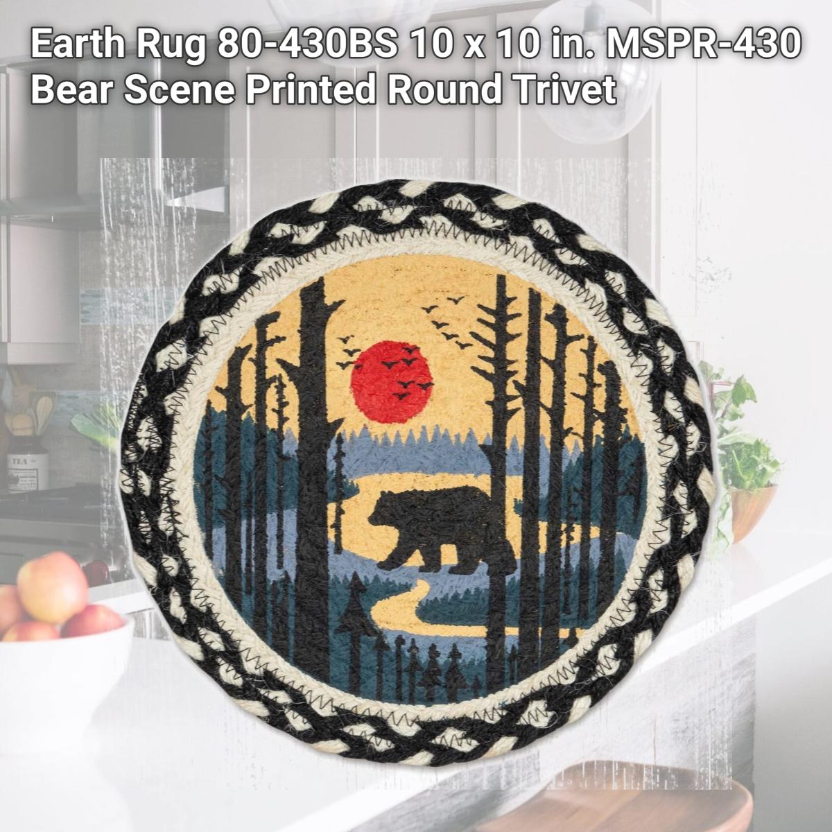 Picture of Earth Rug 80-430BS 10 x 10 in. MSPR-430 Bear Scene Printed Round Trivet