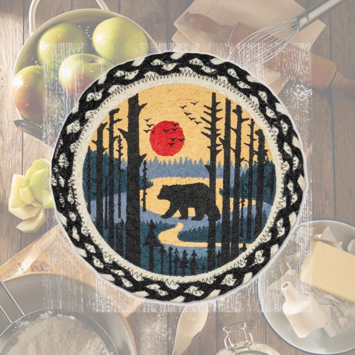 Picture of Earth Rug 80-430BS 10 x 10 in. MSPR-430 Bear Scene Printed Round Trivet