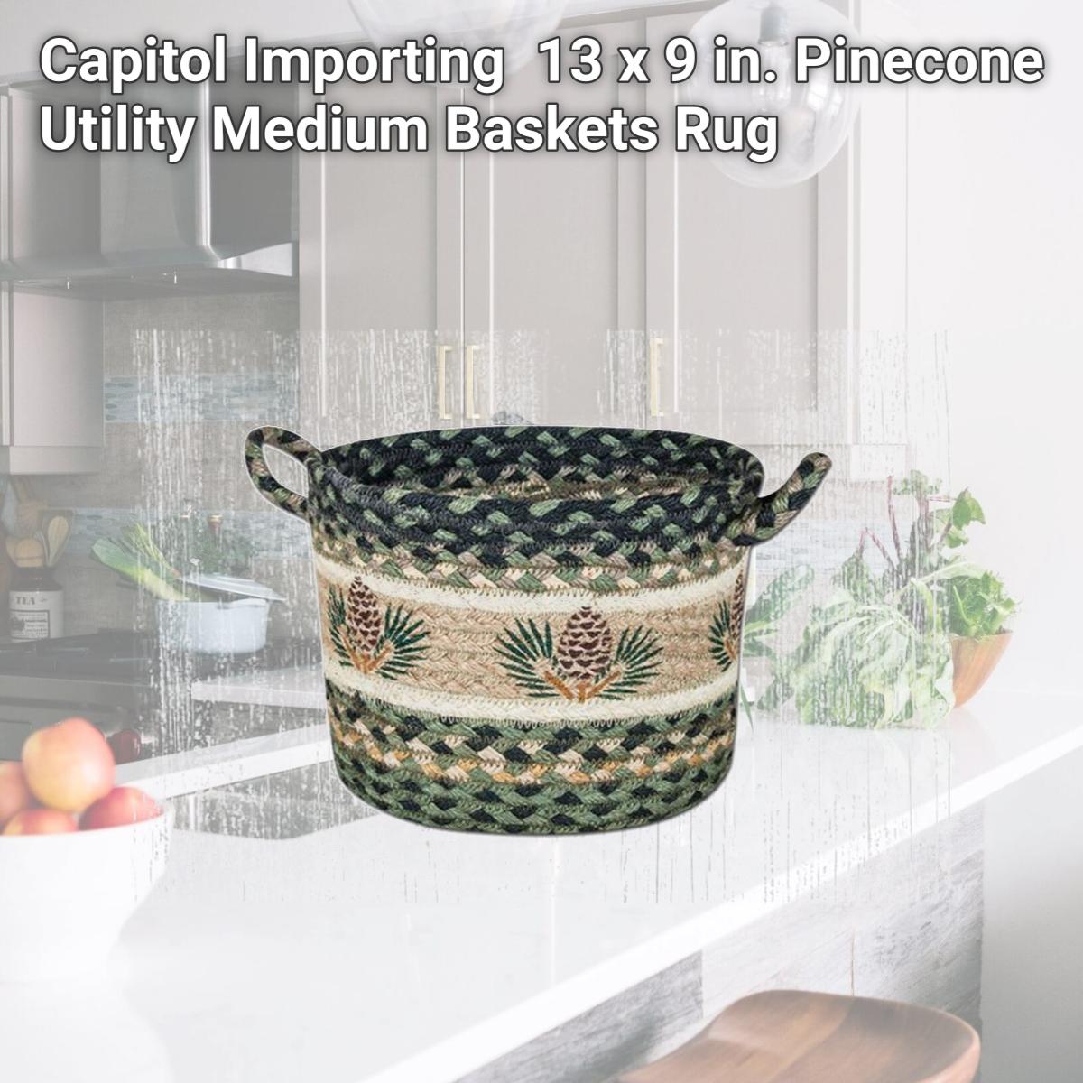 Picture of Capitol Importing 38-UBPMD116P 13 x 9 in. Pinecone Utility Medium Baskets Rug