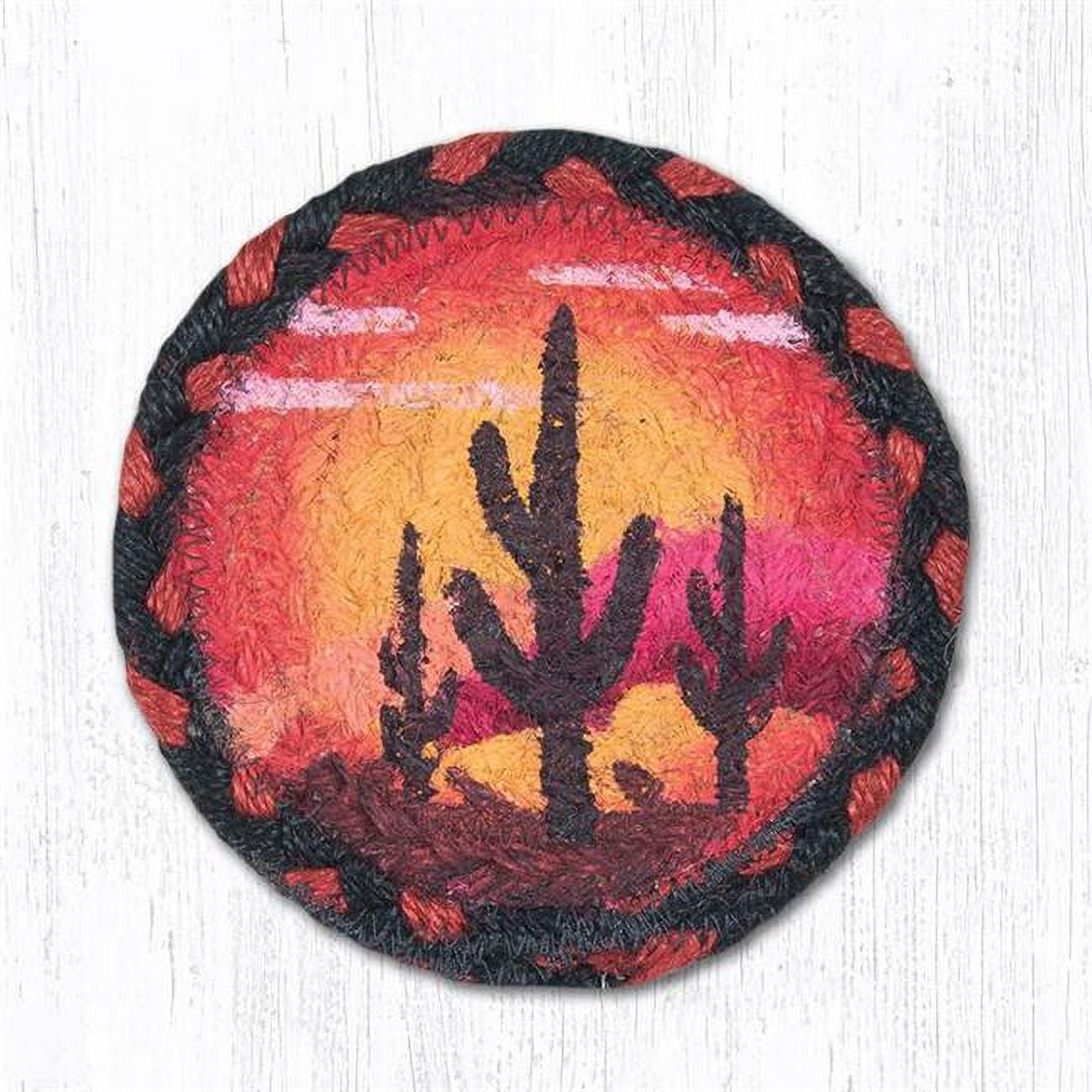 Capitol Importing 31-ic319ds 5 In. Desert Sunset Individual Round Printed Coaster Rug