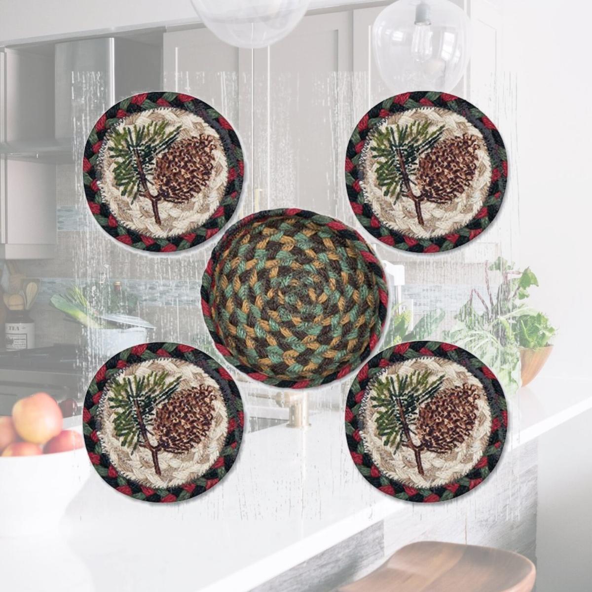 Picture of Capitol Importing 29-CB081P 5 in. Pinecone Coaster Set