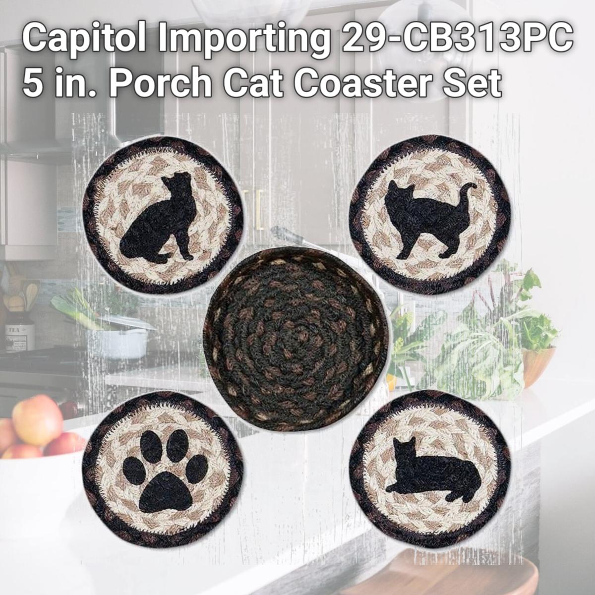 Picture of Capitol Importing 29-CB313PC 5 in. Porch Cat Coaster Set