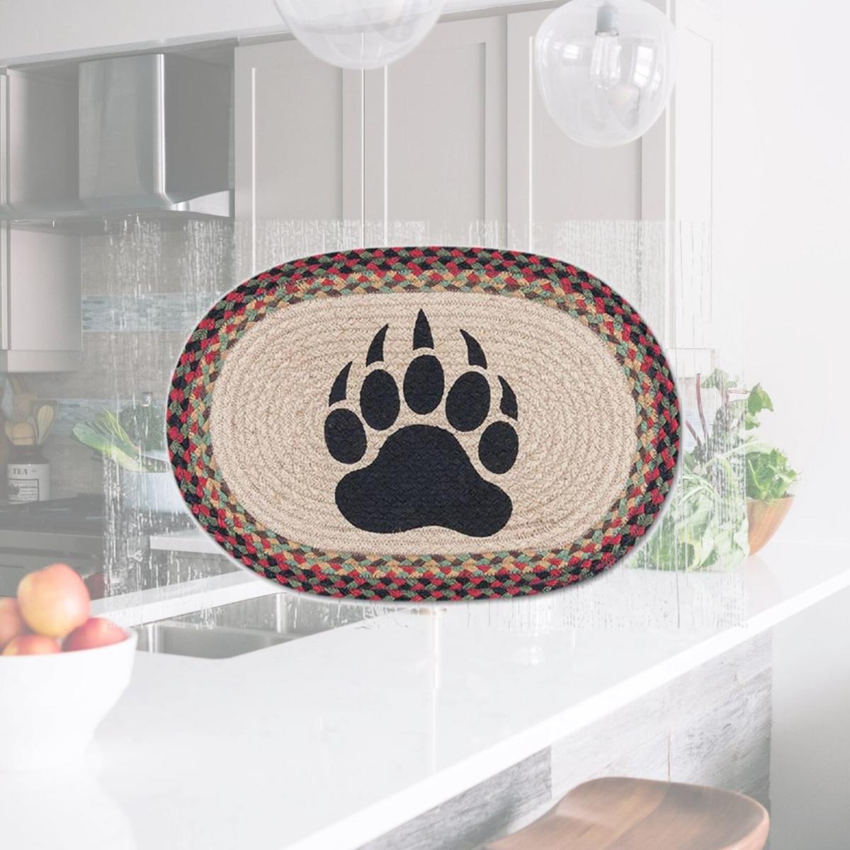 Picture of Capitol Importing 48-081BP 13 x 19 in. Bear Paw Printed Oval Placemat