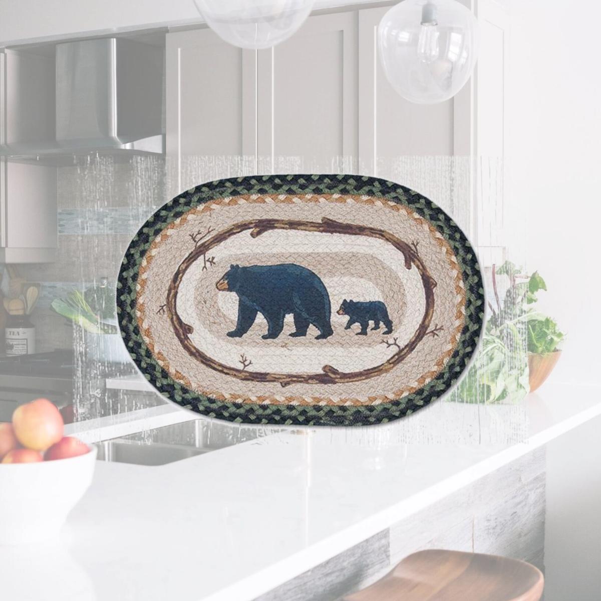 Picture of Capitol Importing 48-116MB 13 x 19 in. Mama & Baby Bear Oval Printed Placemat