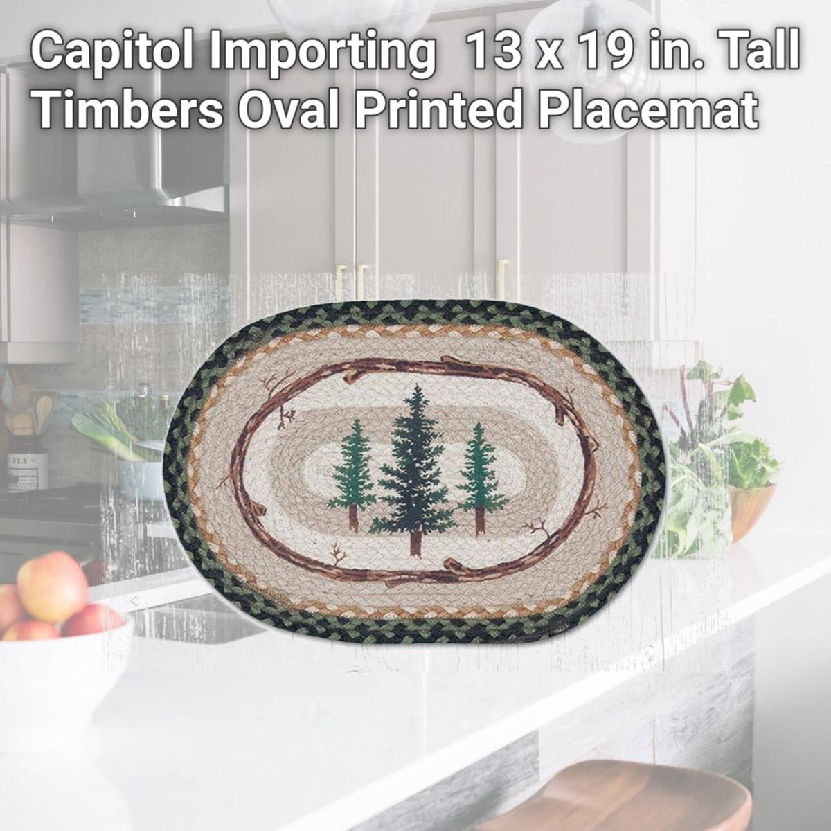 Picture of Capitol Importing 48-116TT 13 x 19 in. Tall Timbers Oval Printed Placemat