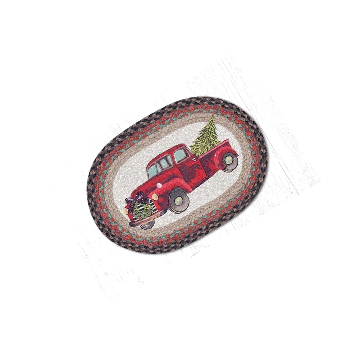 Picture of Capitol Importing 48-530CT 13 x 19 in. Christmas Truck Oval Printed Placemat