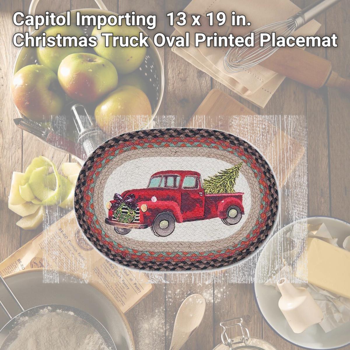 Picture of Capitol Importing 48-530CT 13 x 19 in. Christmas Truck Oval Printed Placemat