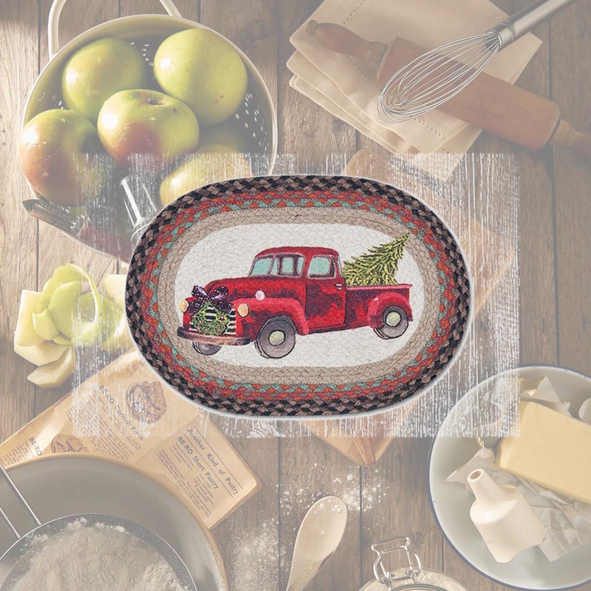 Picture of Capitol Importing 48-530CT 13 x 19 in. Christmas Truck Oval Printed Placemat