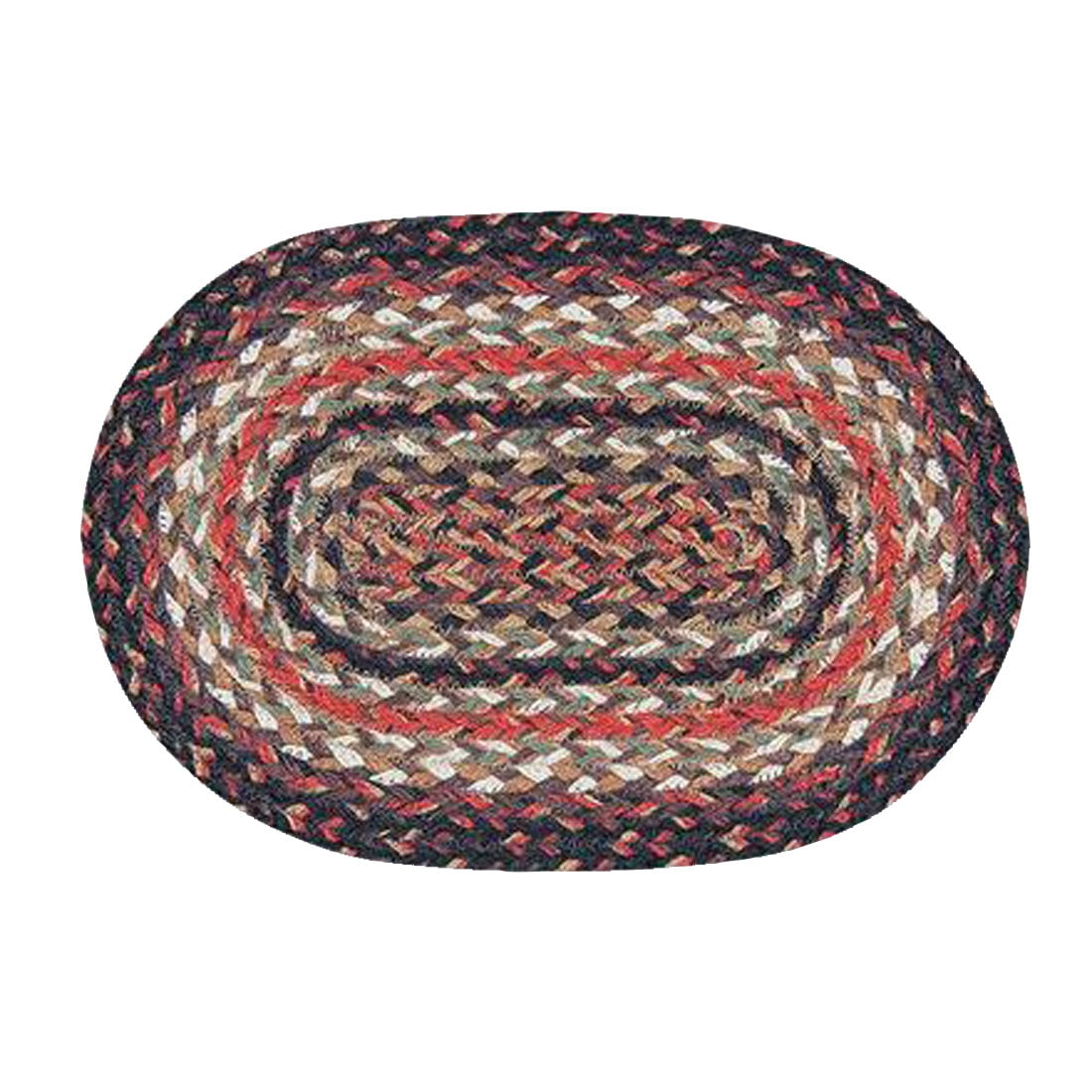 Capitol Importing 01-990 Terracotta Miniature Swatch Oval Rug, 7.5 X 11 In.