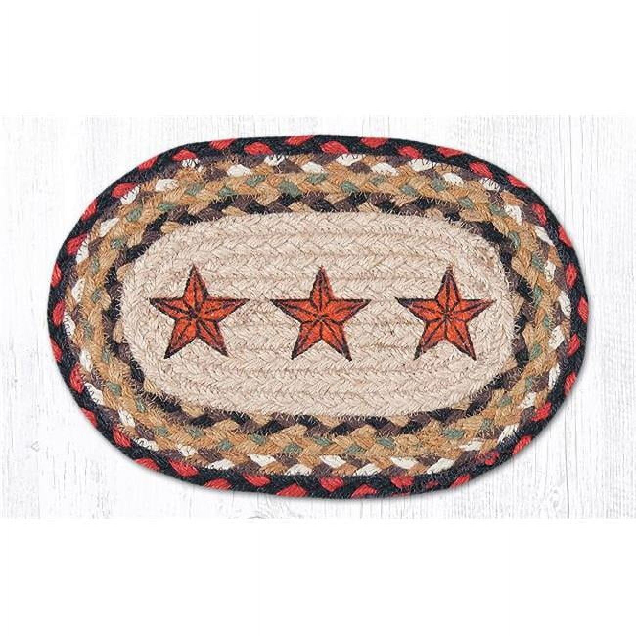 Capitol Importing 01-019bs Barn Stars Printed Swatch Oval Rug, 7.5 X 11 In.